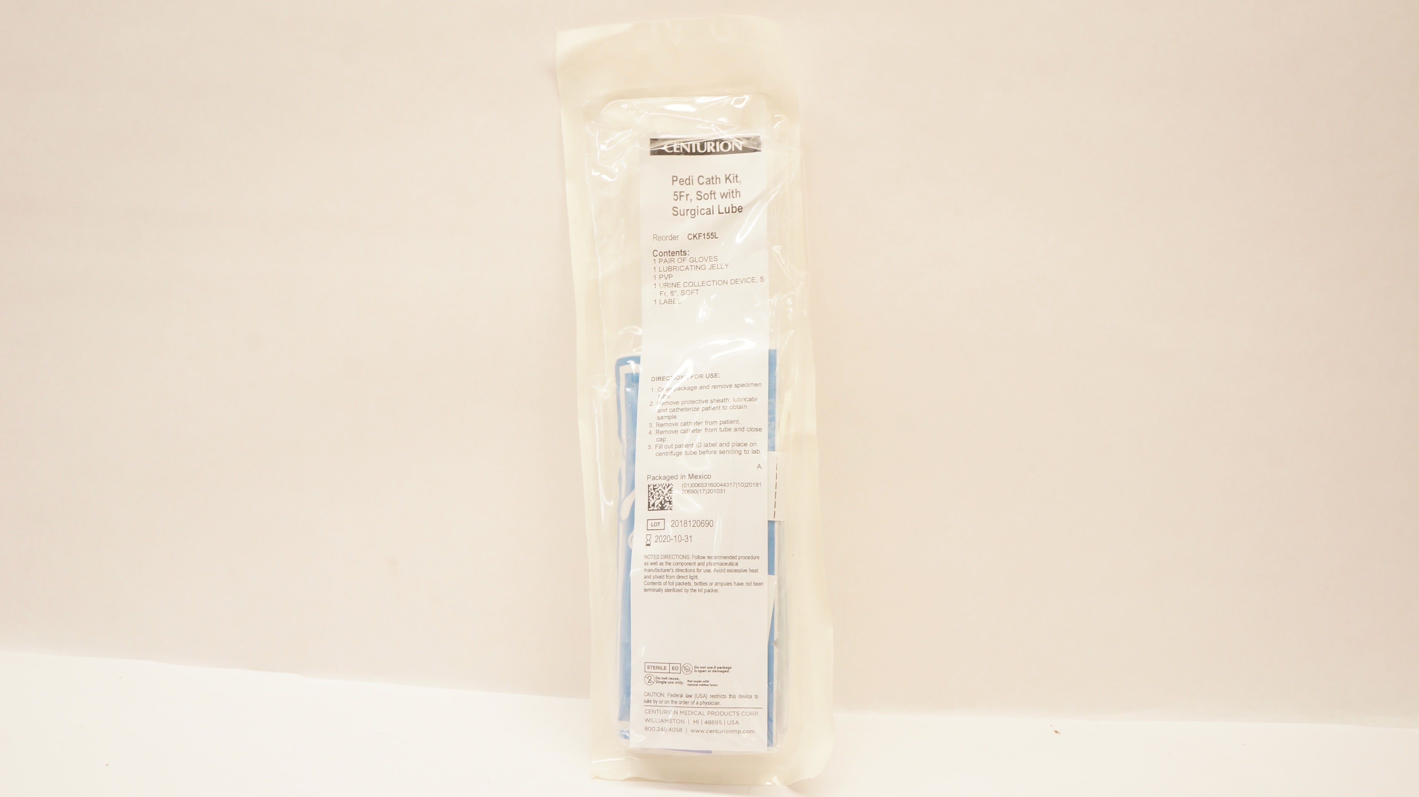 Centurion CKF155L Pedi Cath. Kit Soft with Surgical Lube 5Fr (x)