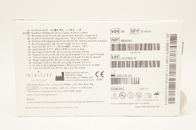 Intuitive 48360G da Vinci X Xi SureForm 60 Green  Reload 6-Row -  Box of 12 (x)