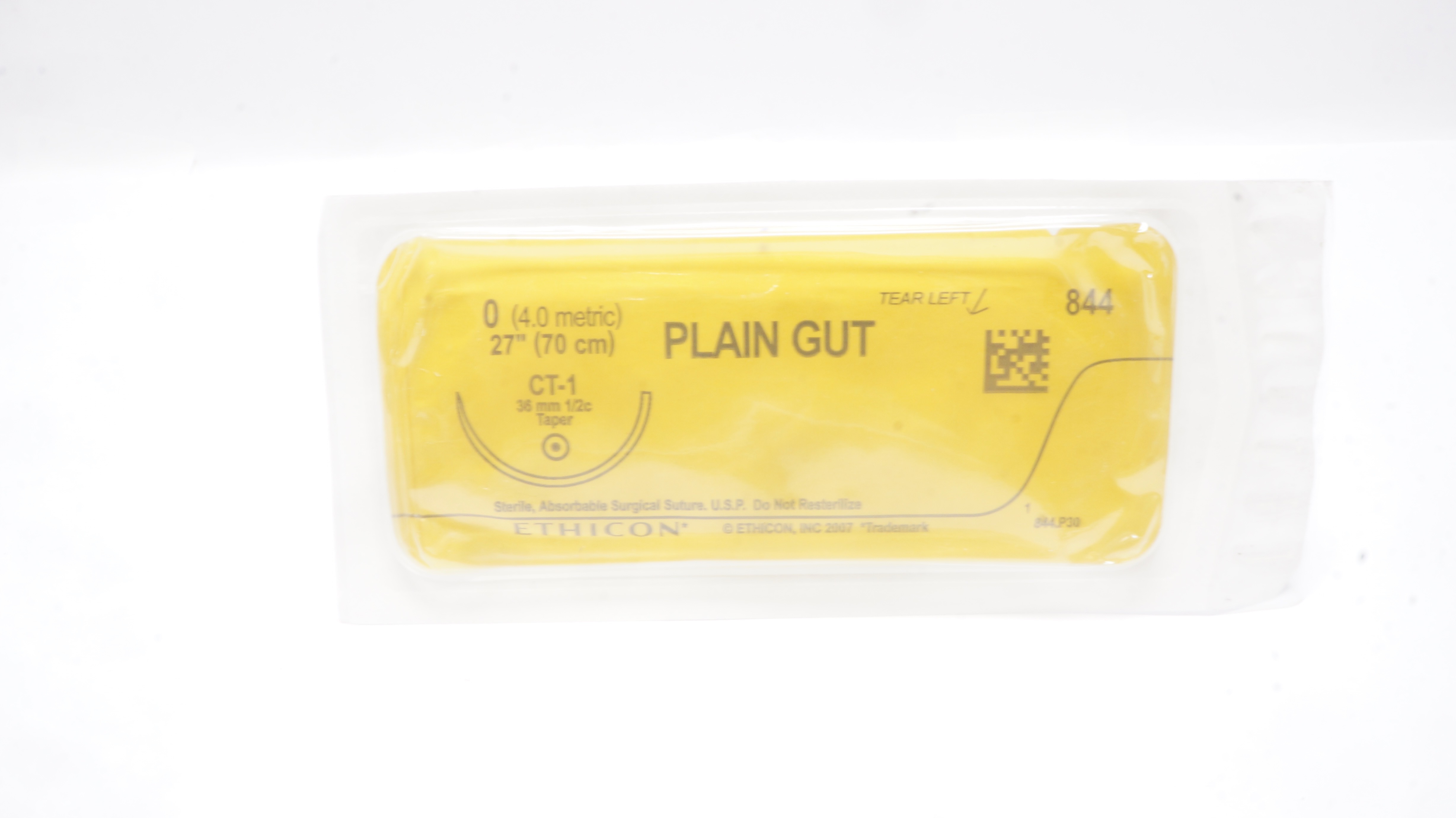 Ethicon 844 Plain Gut 0 27inch CT-1 36mm 1/2c Taper