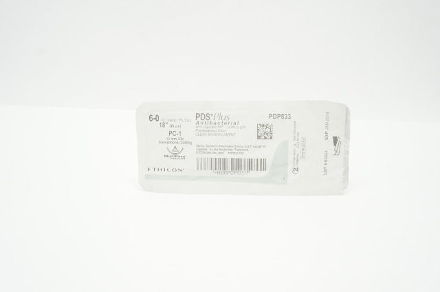 Ethicon PDP833 6-0 PDS Plus Stre PC-1 13mm 3/8c Conventional Cutting, 18inch (x)