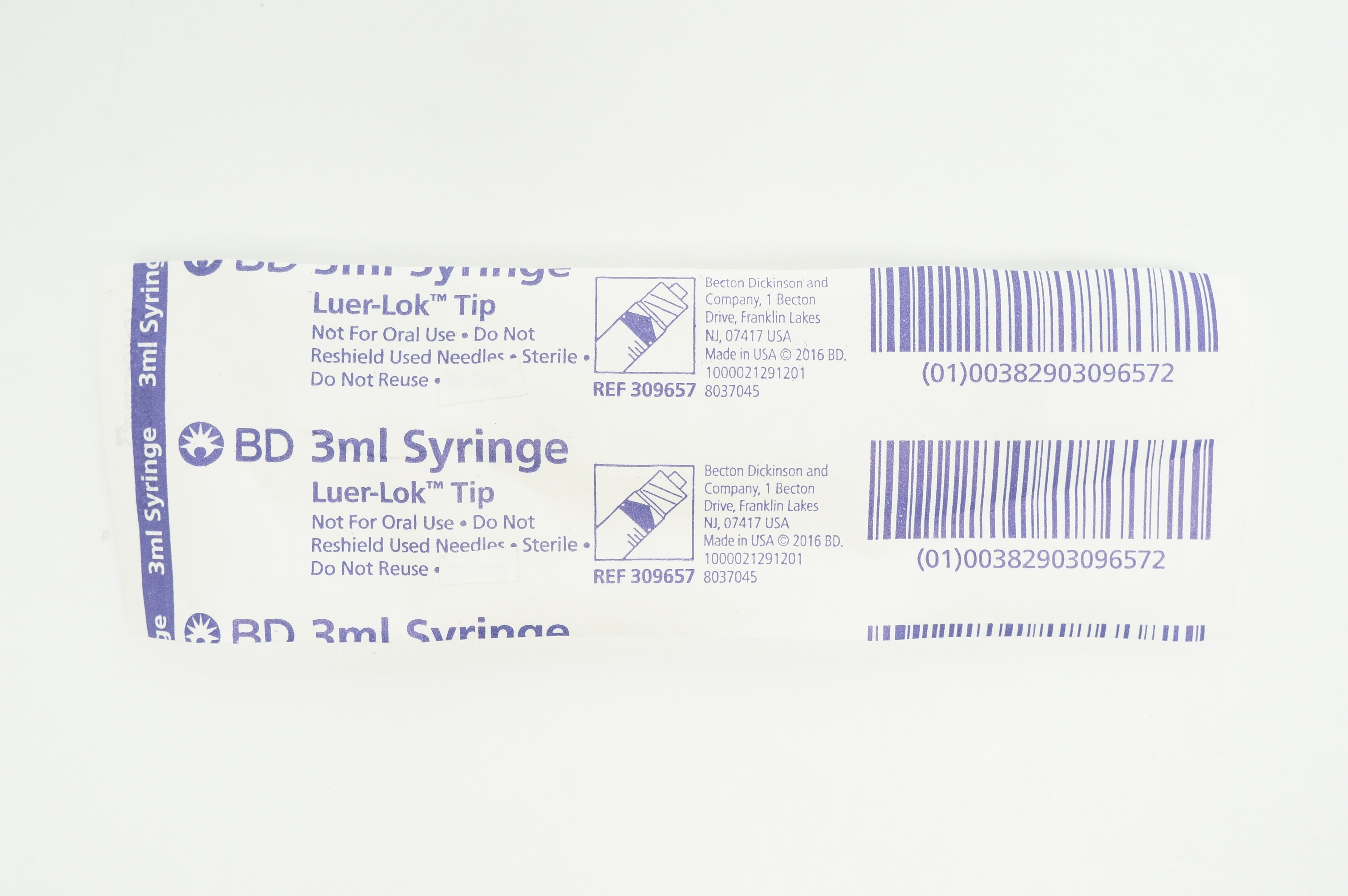 BD 309657 Syringe Luer-Lok Tip 3ml