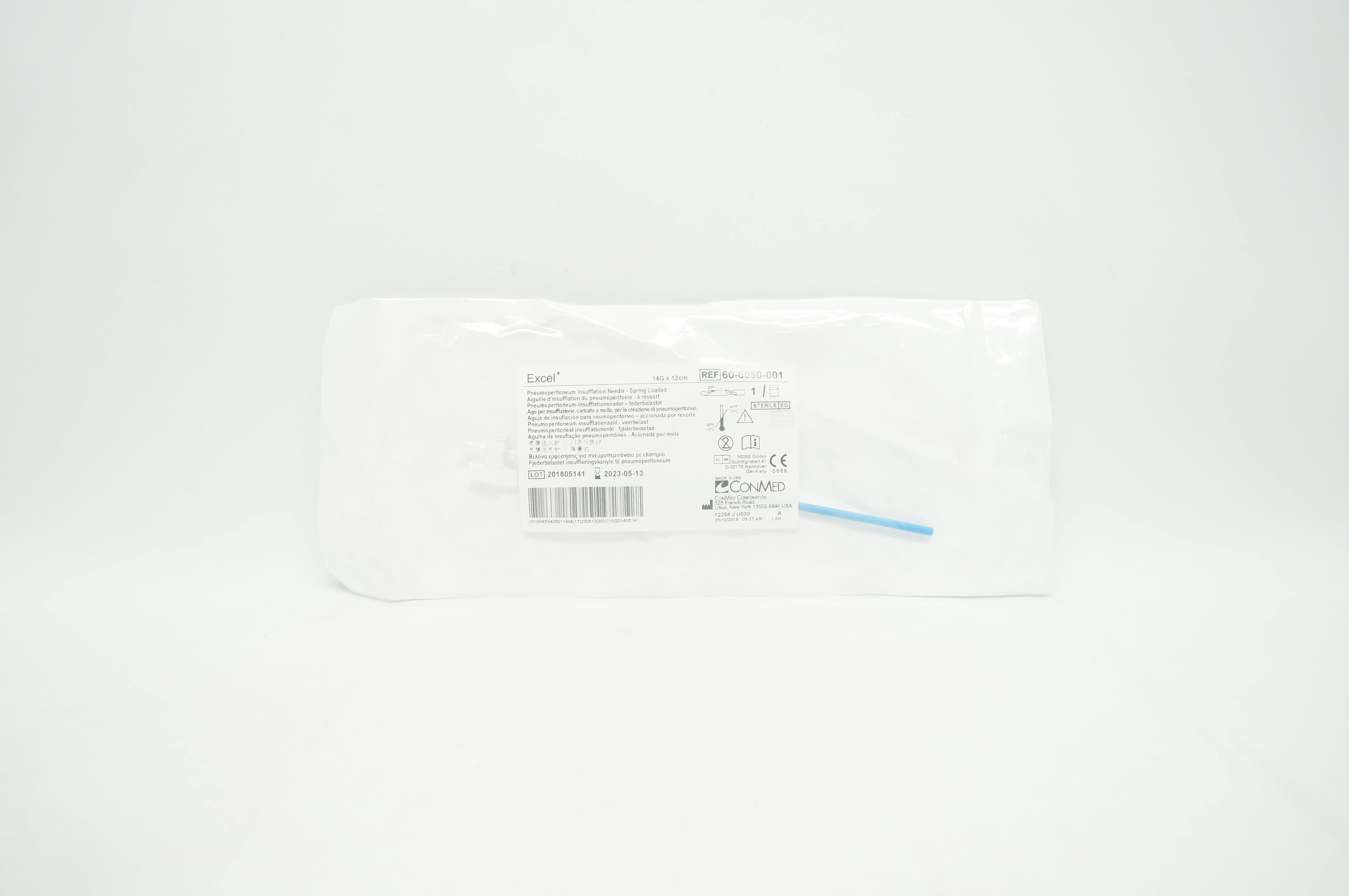 Conmed 60-6050-001 Excel Pneumoperitoneum Insufflation Ndle. 14G x 12cm