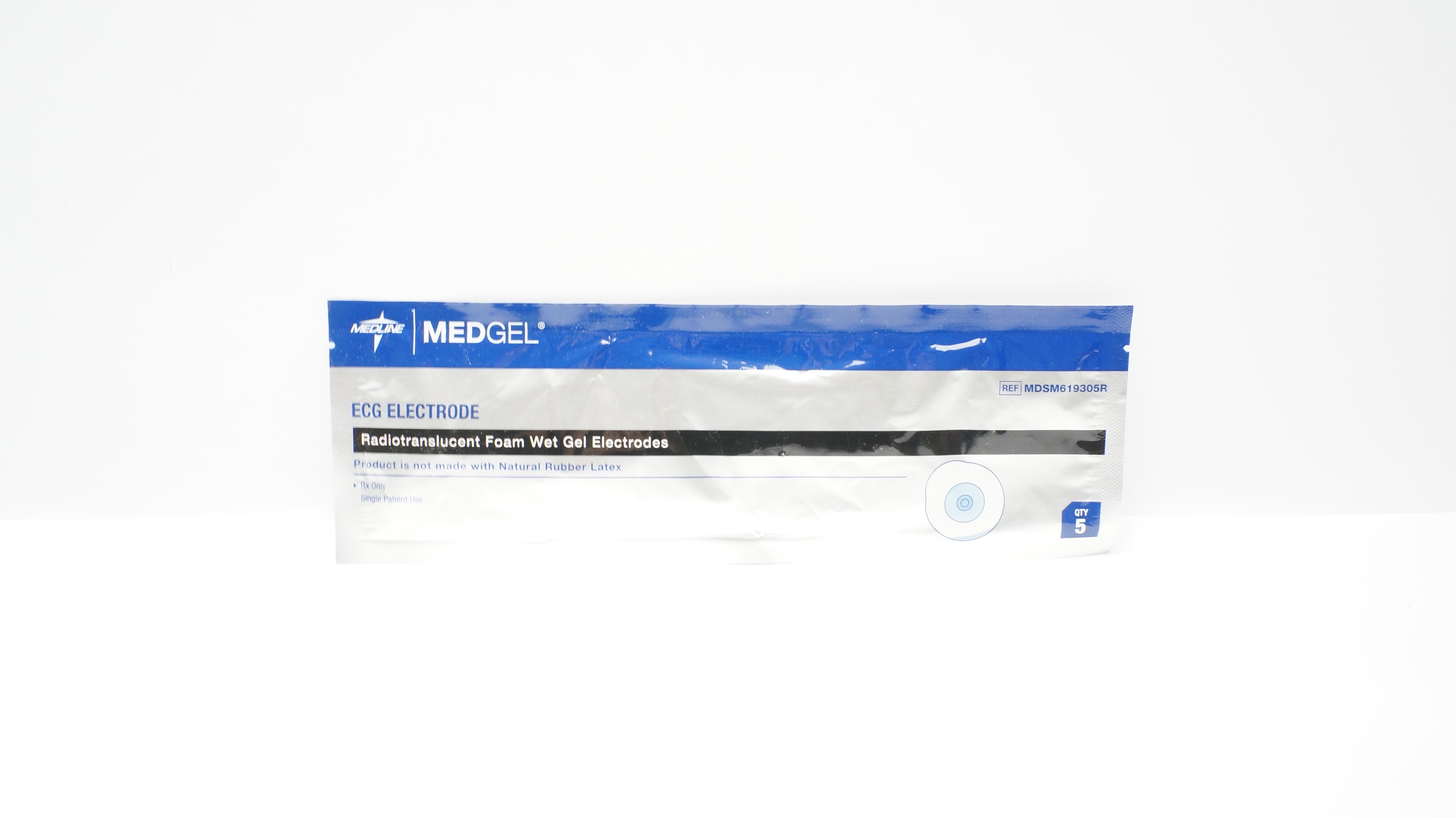?? Medline MDSM619305R ECG Electrode Radiotranslucent Foam Wet Gel - Pack of 5