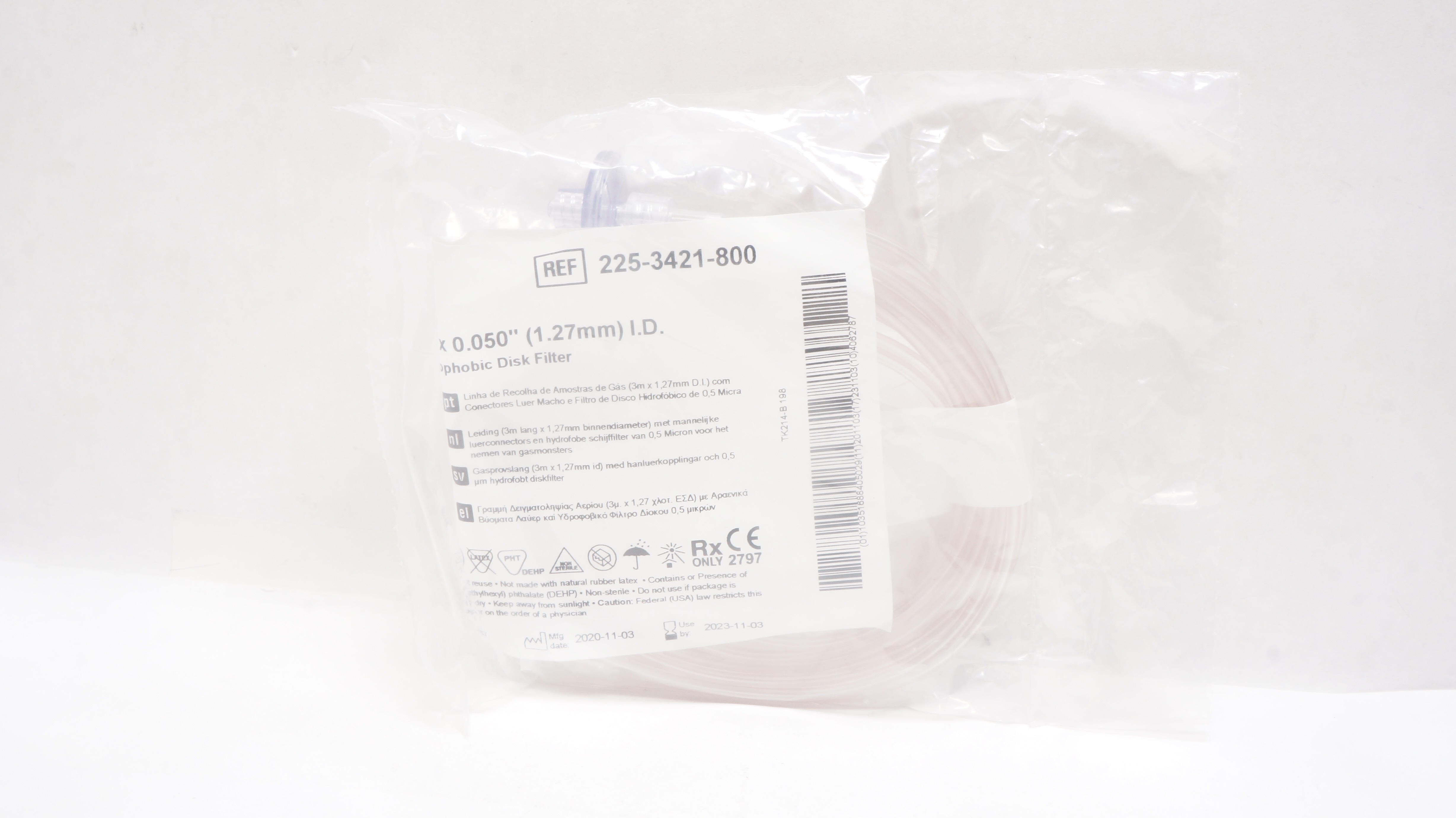 Smiths Medical 225-3421-800 Gas Sampling Line 10ft x 0.050inch