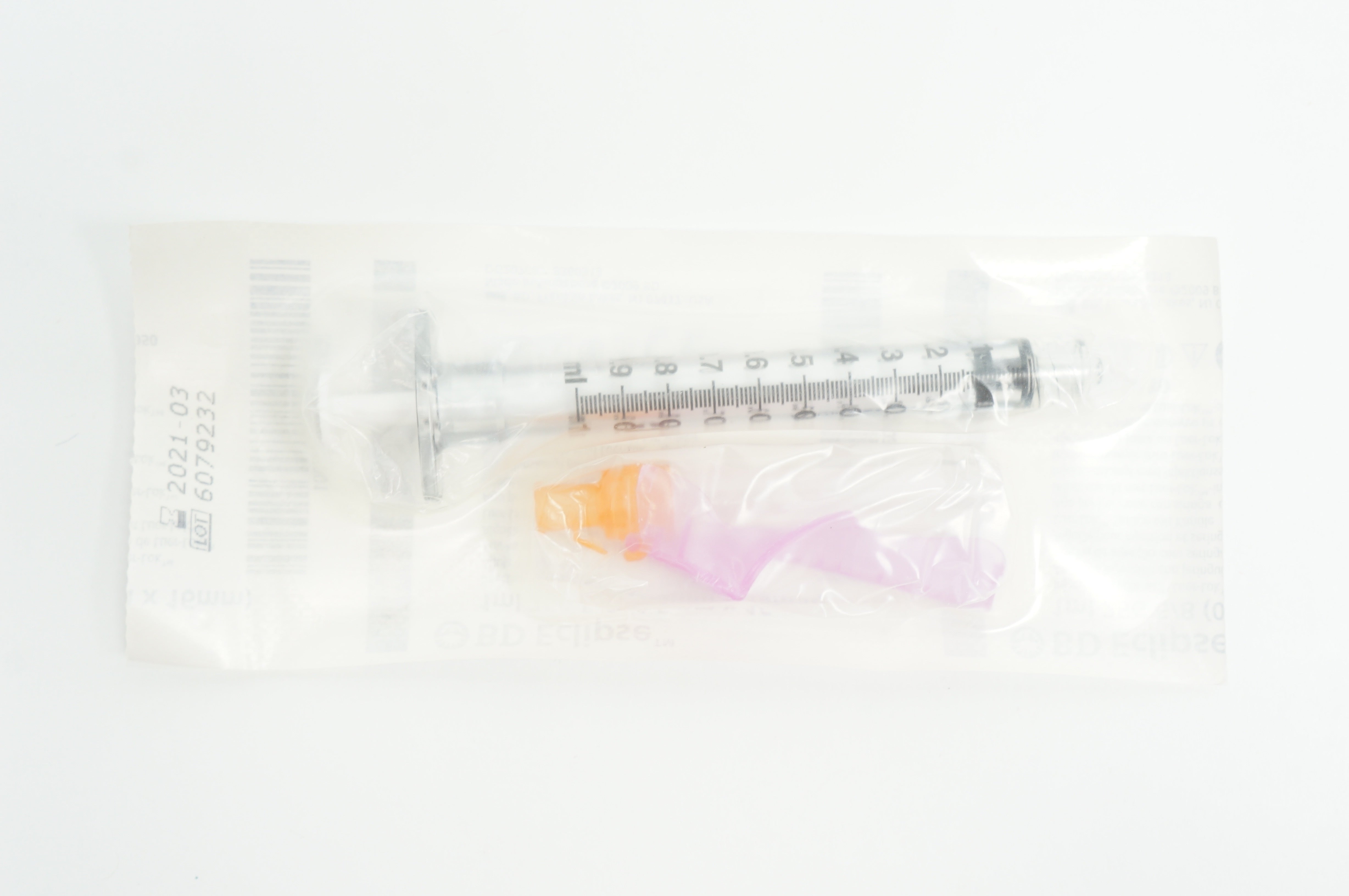 BD 305780 Eclipse Injection Ndle W/BD Luer-Lok Syringe 1ml, 25G x 5/8 (x)