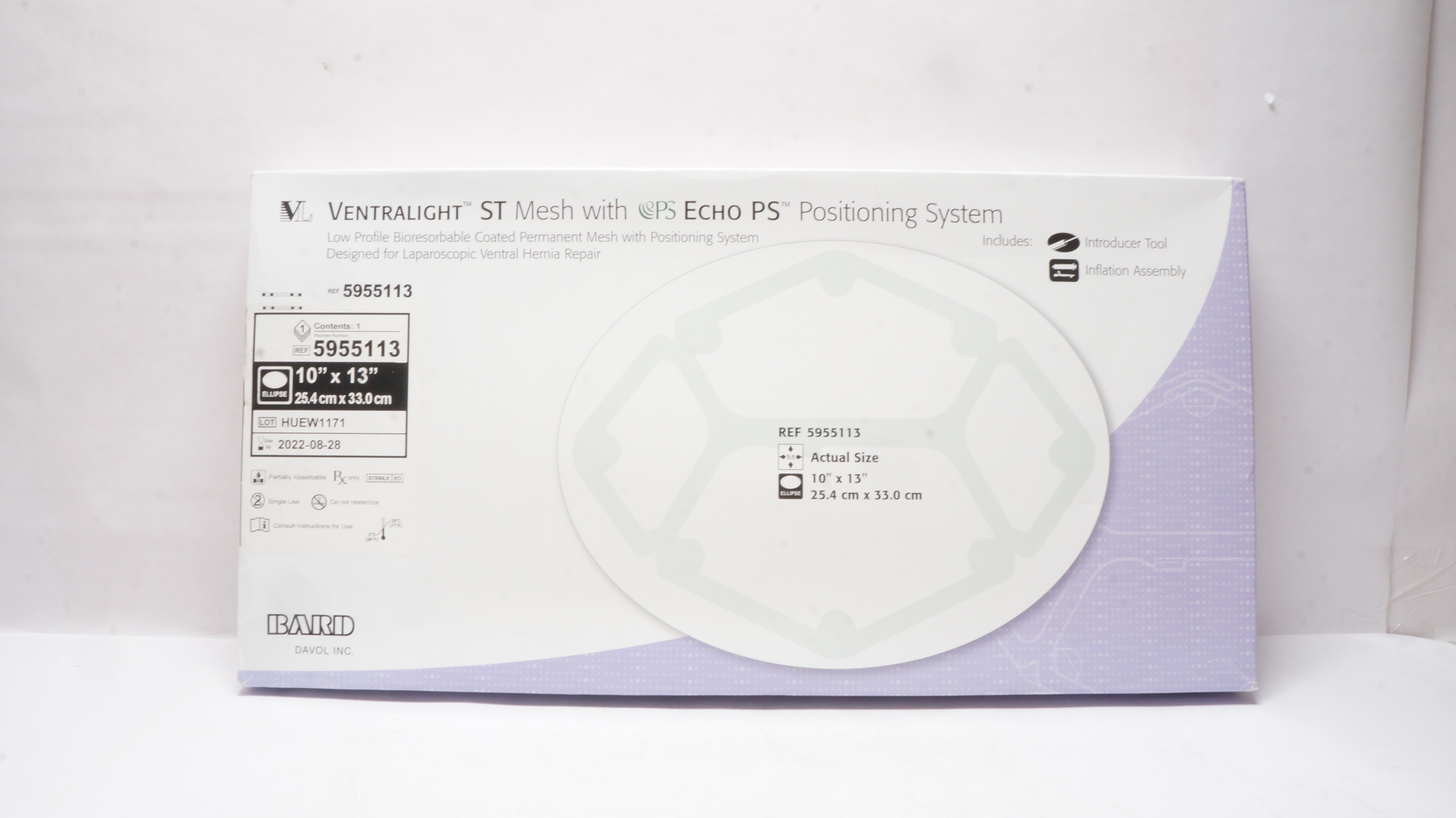 Bard 5955113 Davol Ventralight ST Mesh 10inch x 13inch (x)