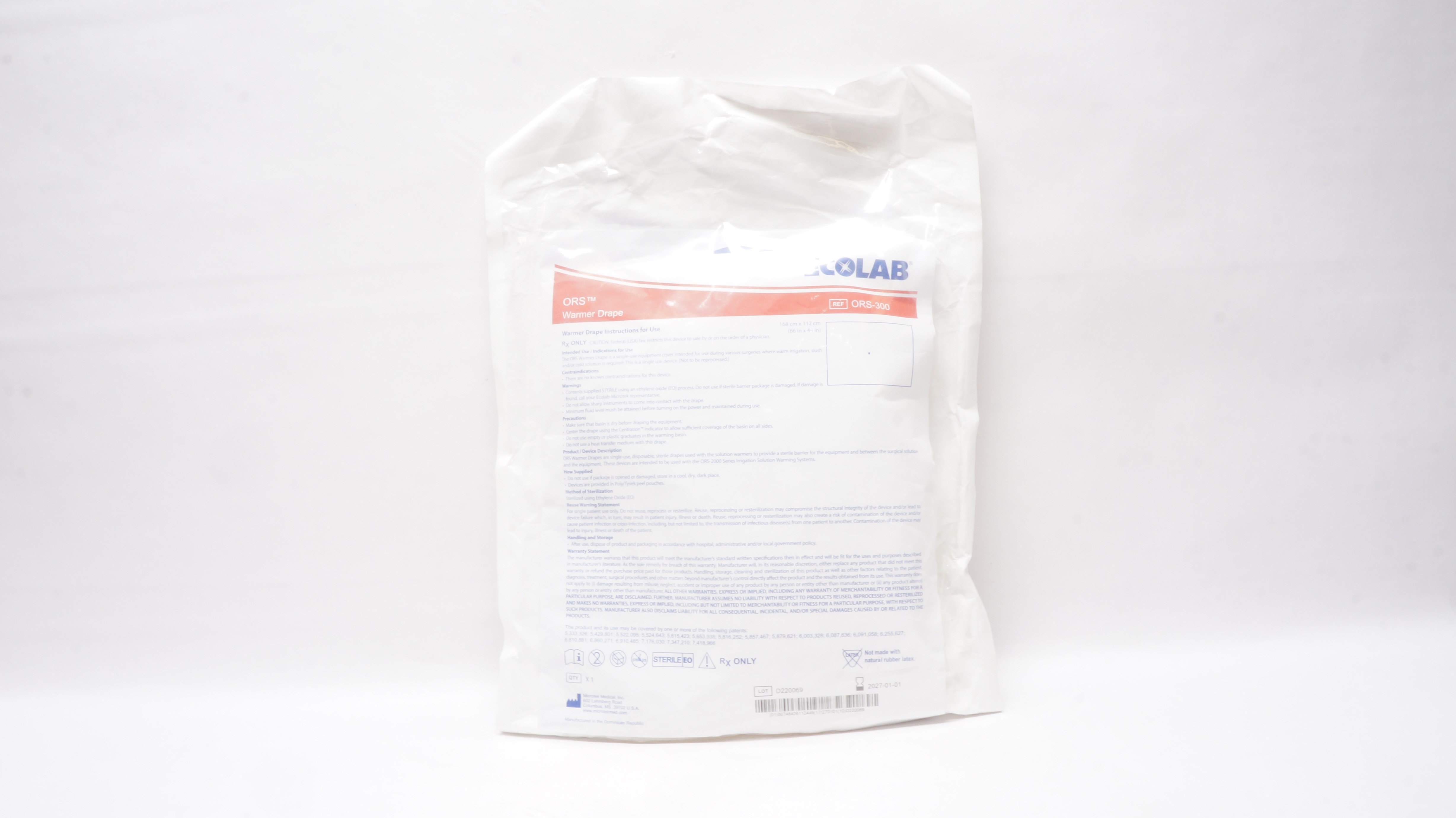 Microtek Medical ORS-300 Warmer Drape 66inch x 44inch