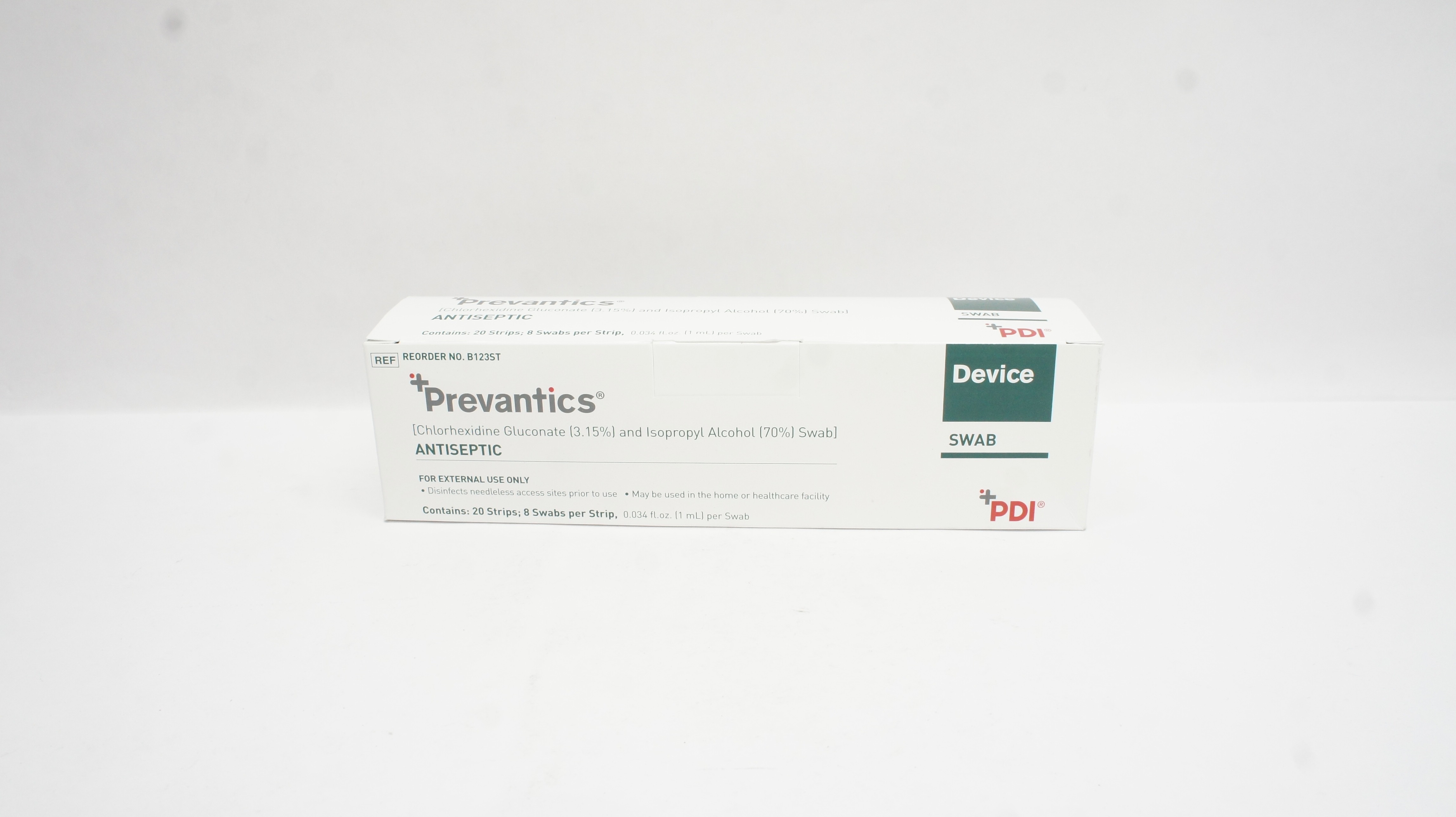 PDI B123ST Prevantics Antiseptic Device Swab - Box of 160 (x)