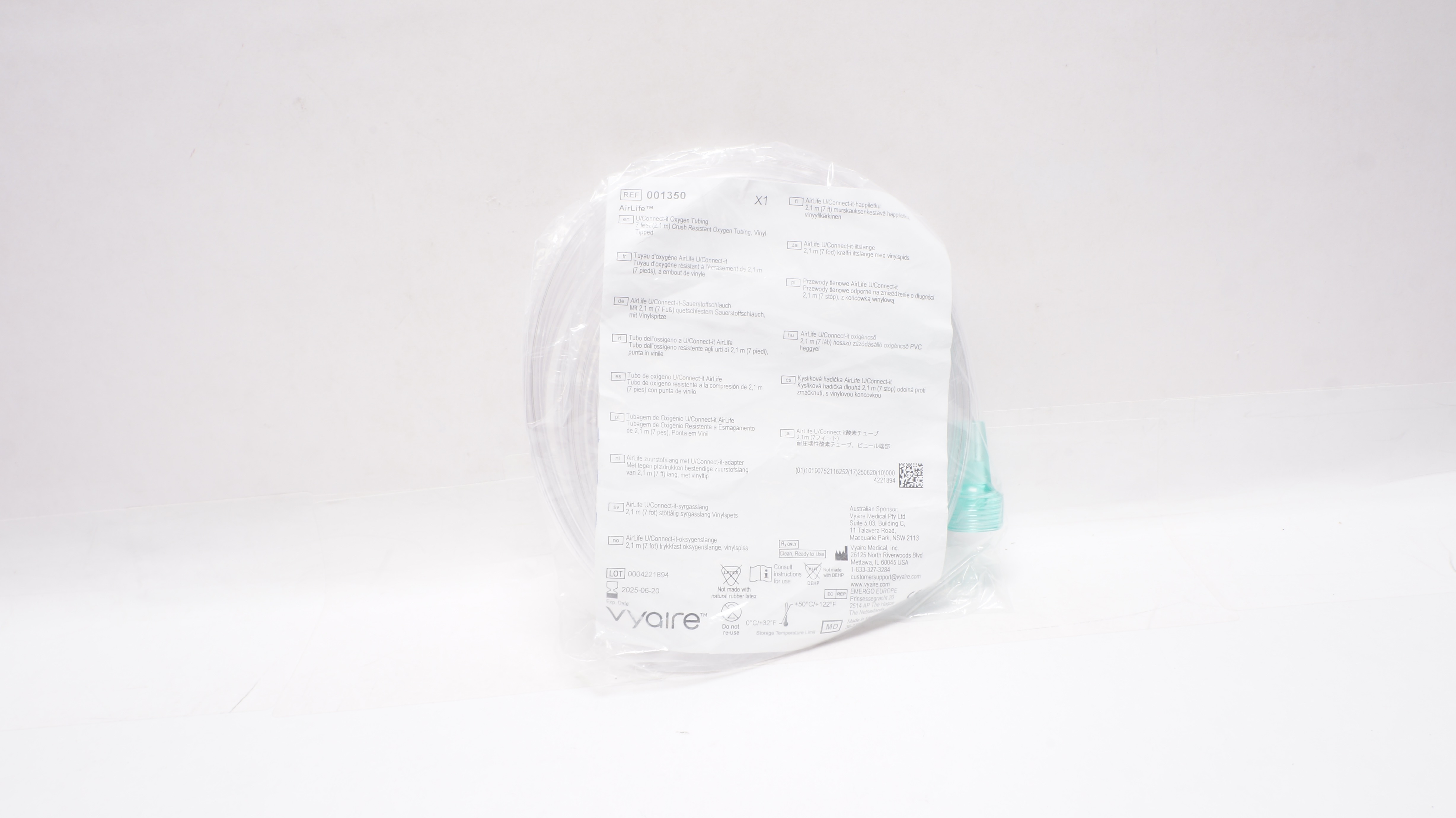 CareFusion 001350 AirLife U/Connect-it Crush Resistant Oxygen Tubing 7ft. (x)
