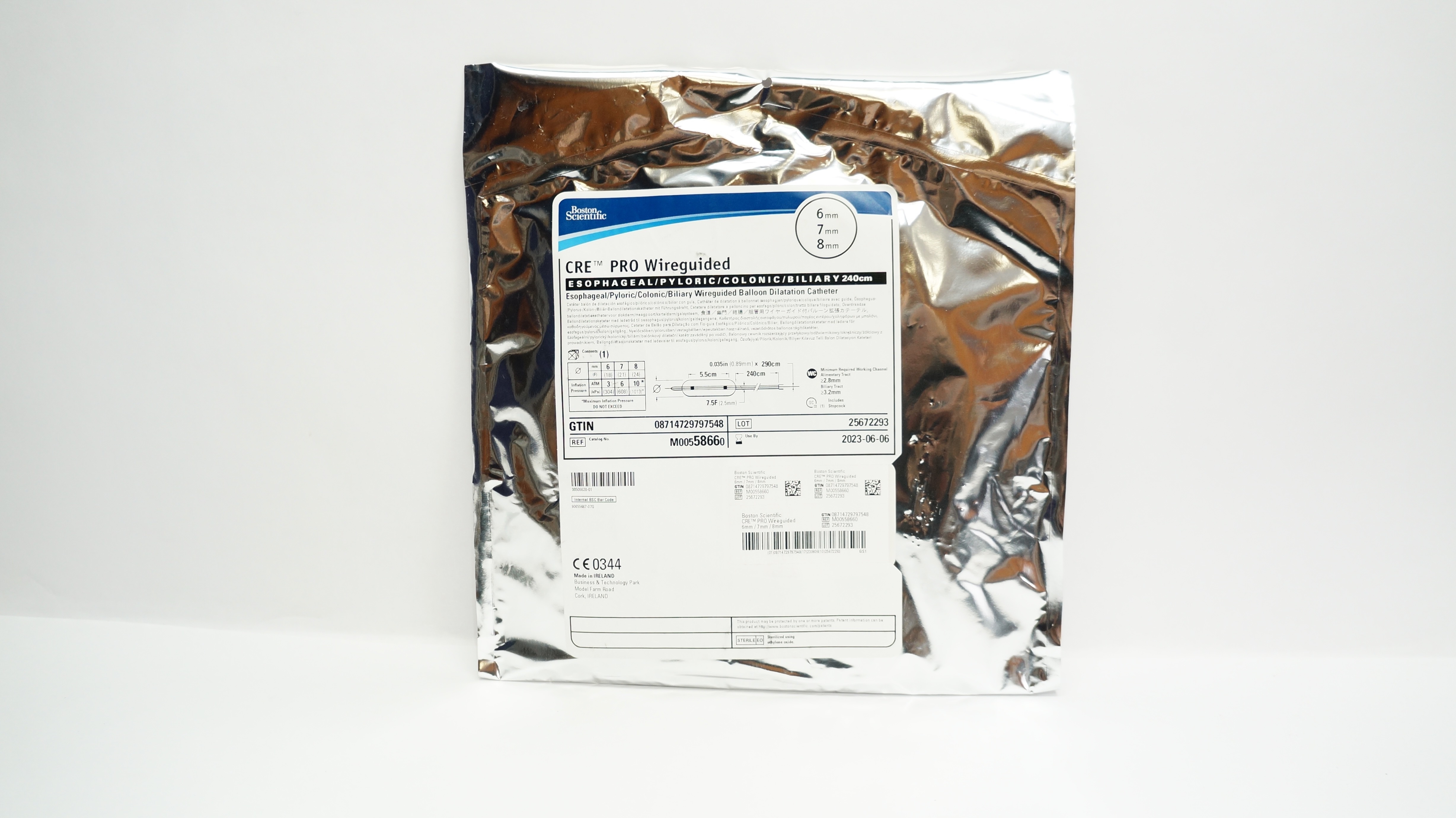 Boston Scientific M00558660 CRE PRO Wireguided Dilatation Cath. 6 x 7 x 8mm (x)
