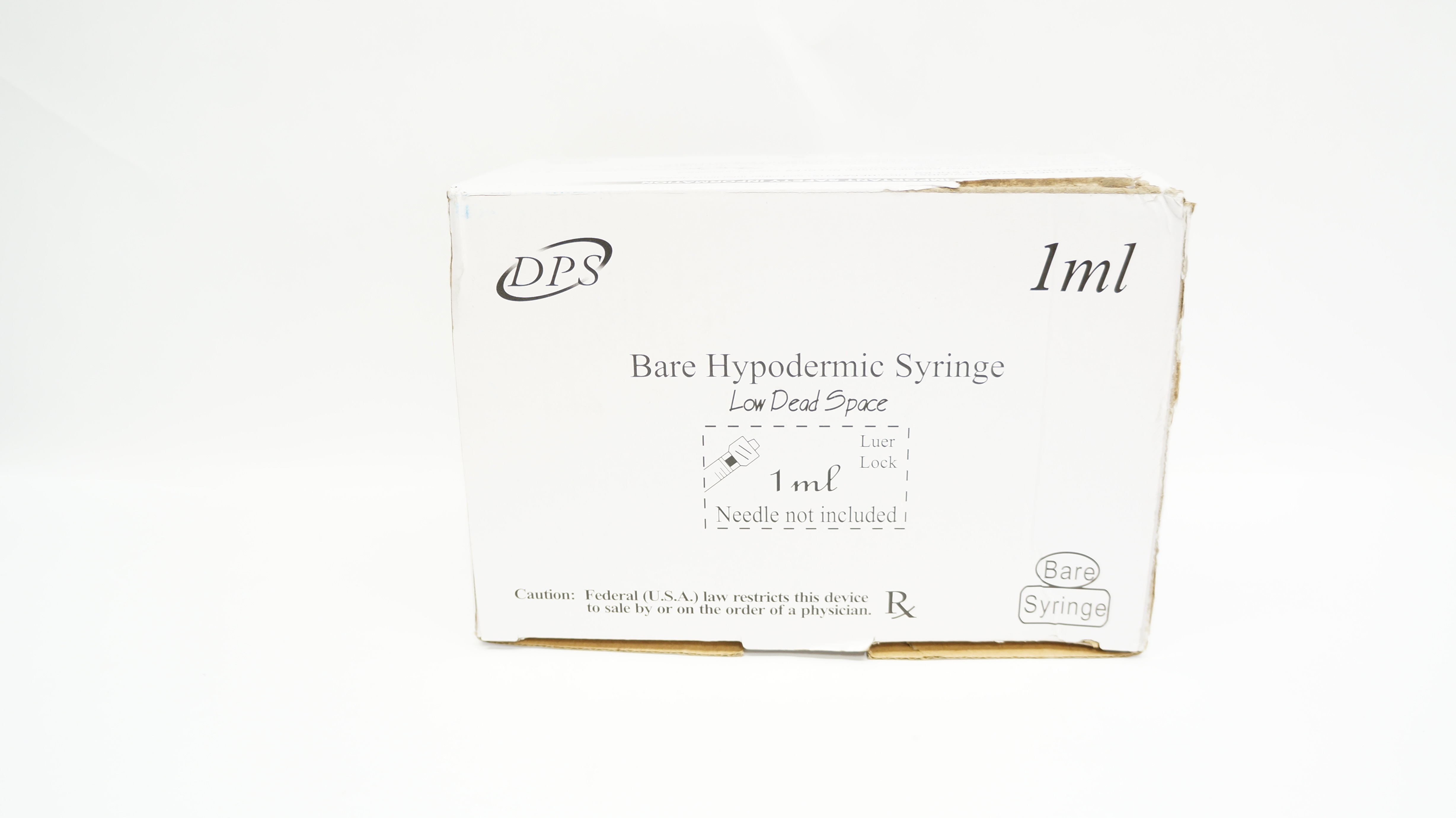 DPS 9SL01001 Bare Hypodermic Syringe Luer Lock 1ml - Box of 100