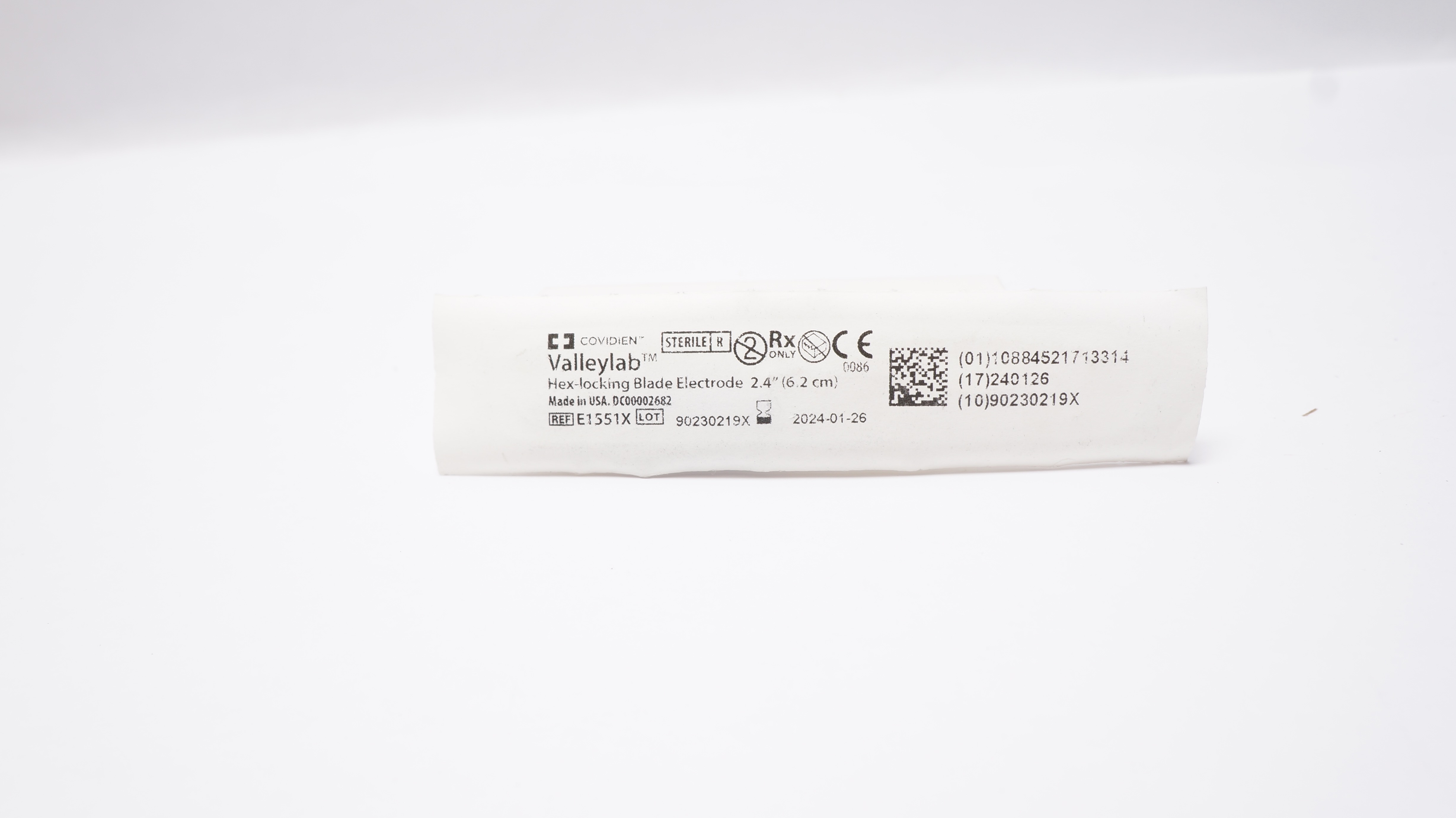 Covidien E1551X Valleylab Hex-Locking Blade Electrode 2.4inch