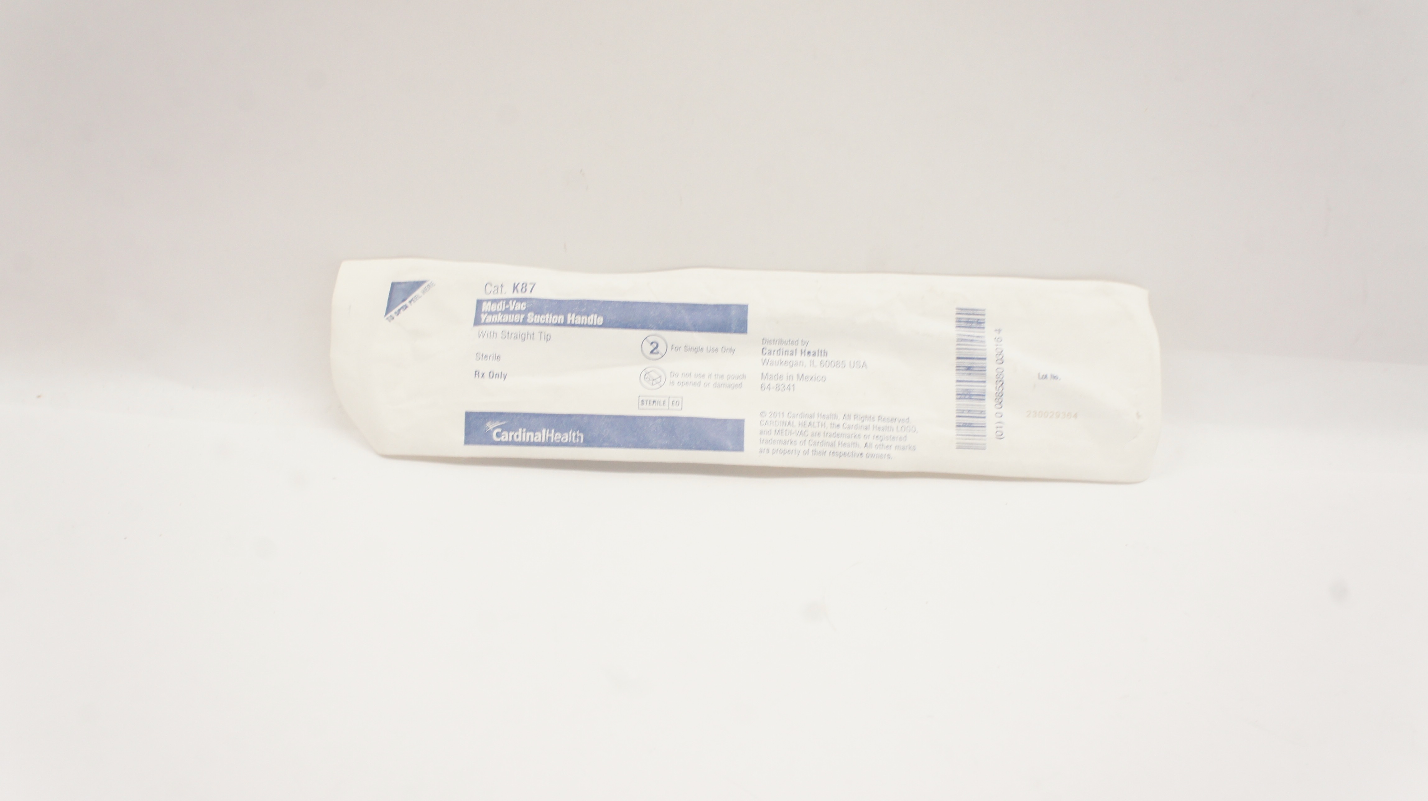 Cardinal Health K87 MediVac Yankauer Suction Handle w/Straight Tip