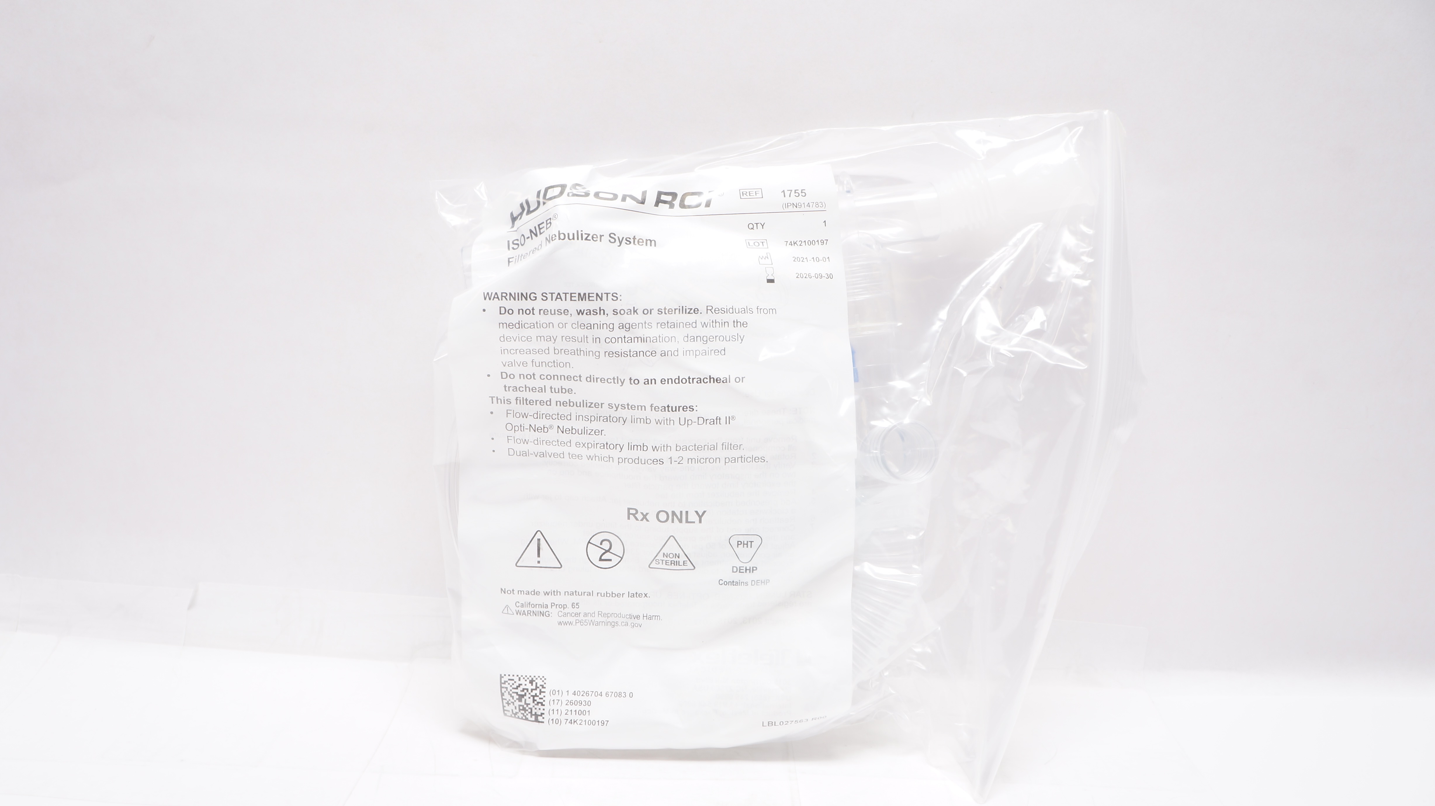 Teleflex 1755 Hudson RCI Iso-Neb Filtered Nebulizer System