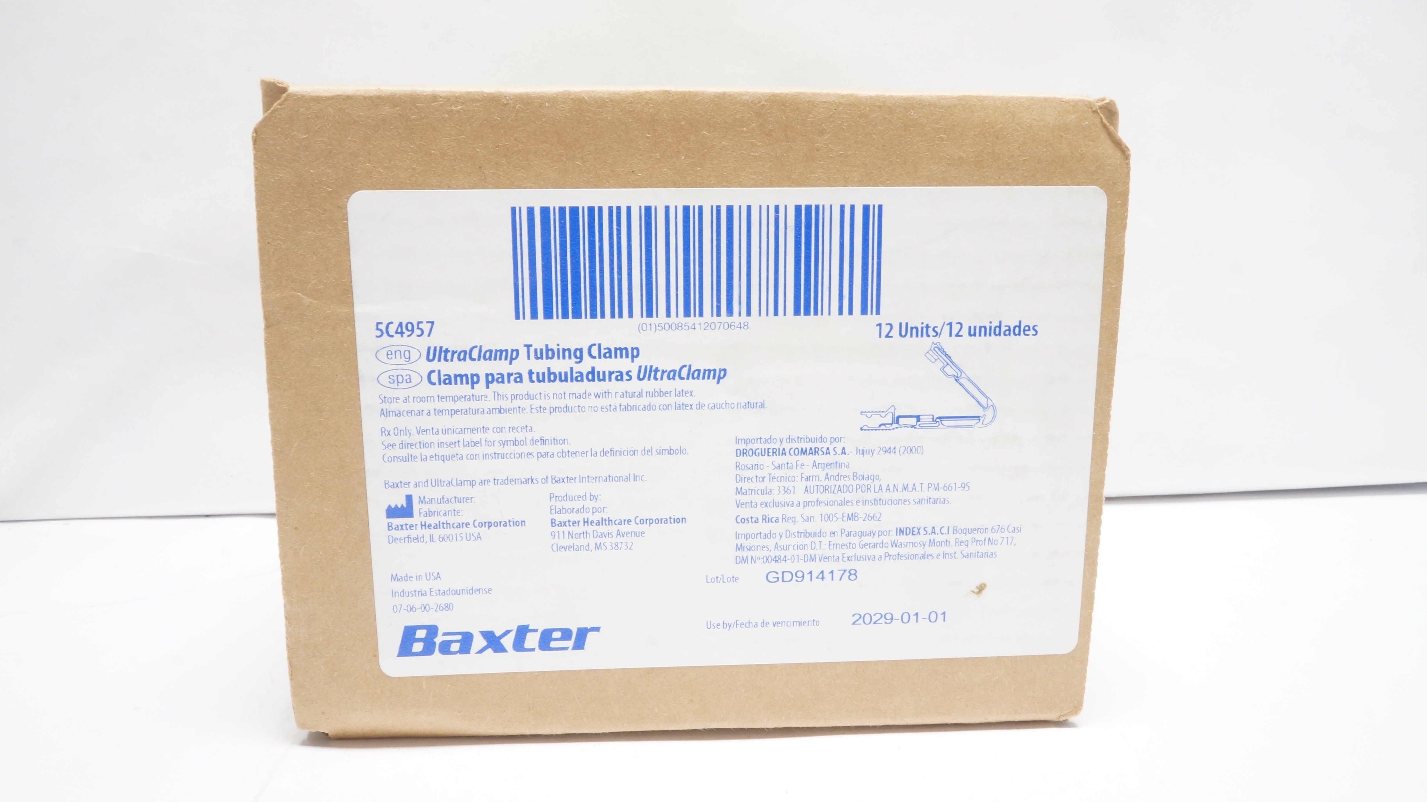 Baxter 5C4657 UltraClamp Tubing Clamp - Box of 12
