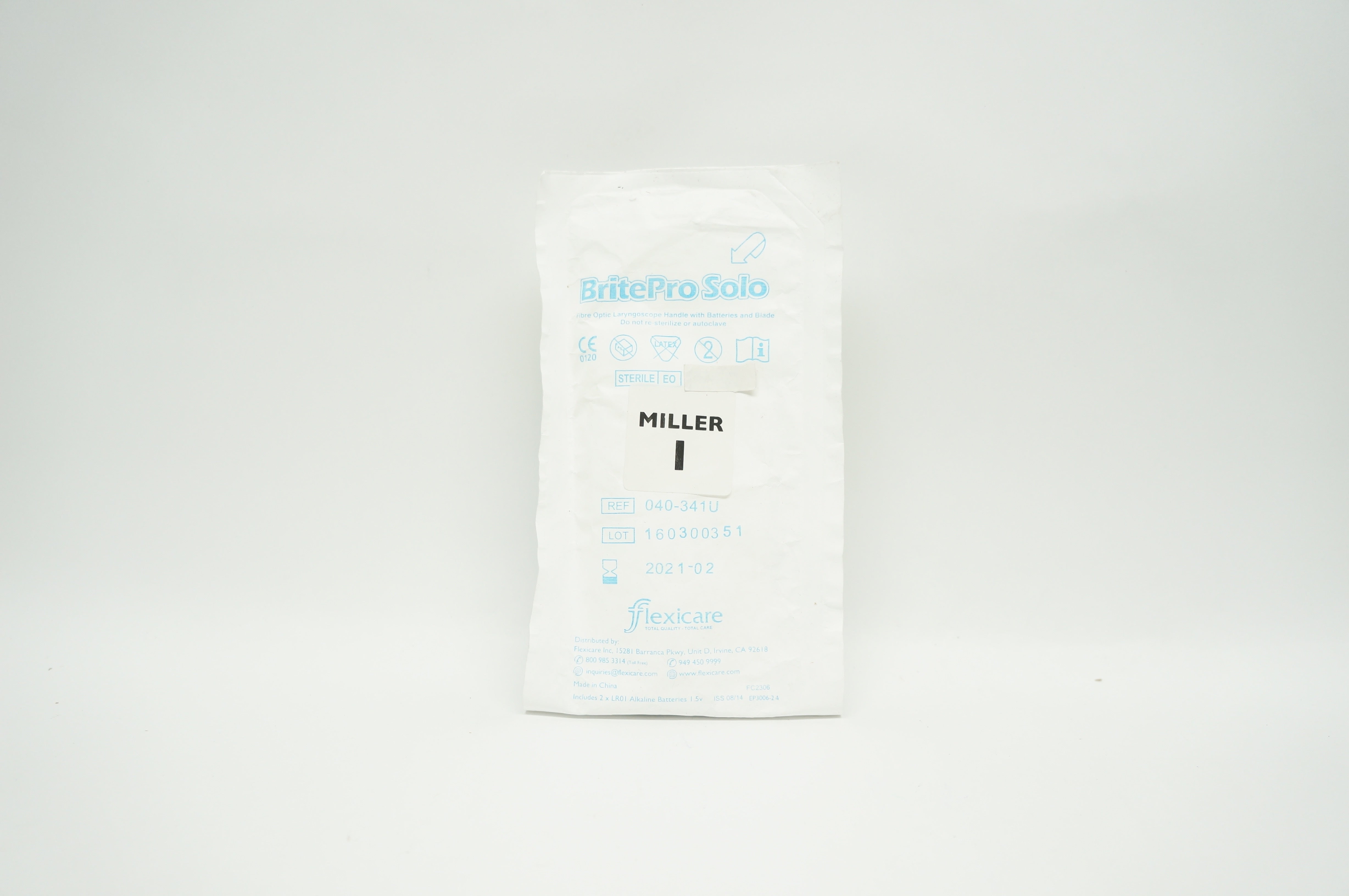 Flexicare 040-341U BritePro Solo Mini Handle, Miller I (x)