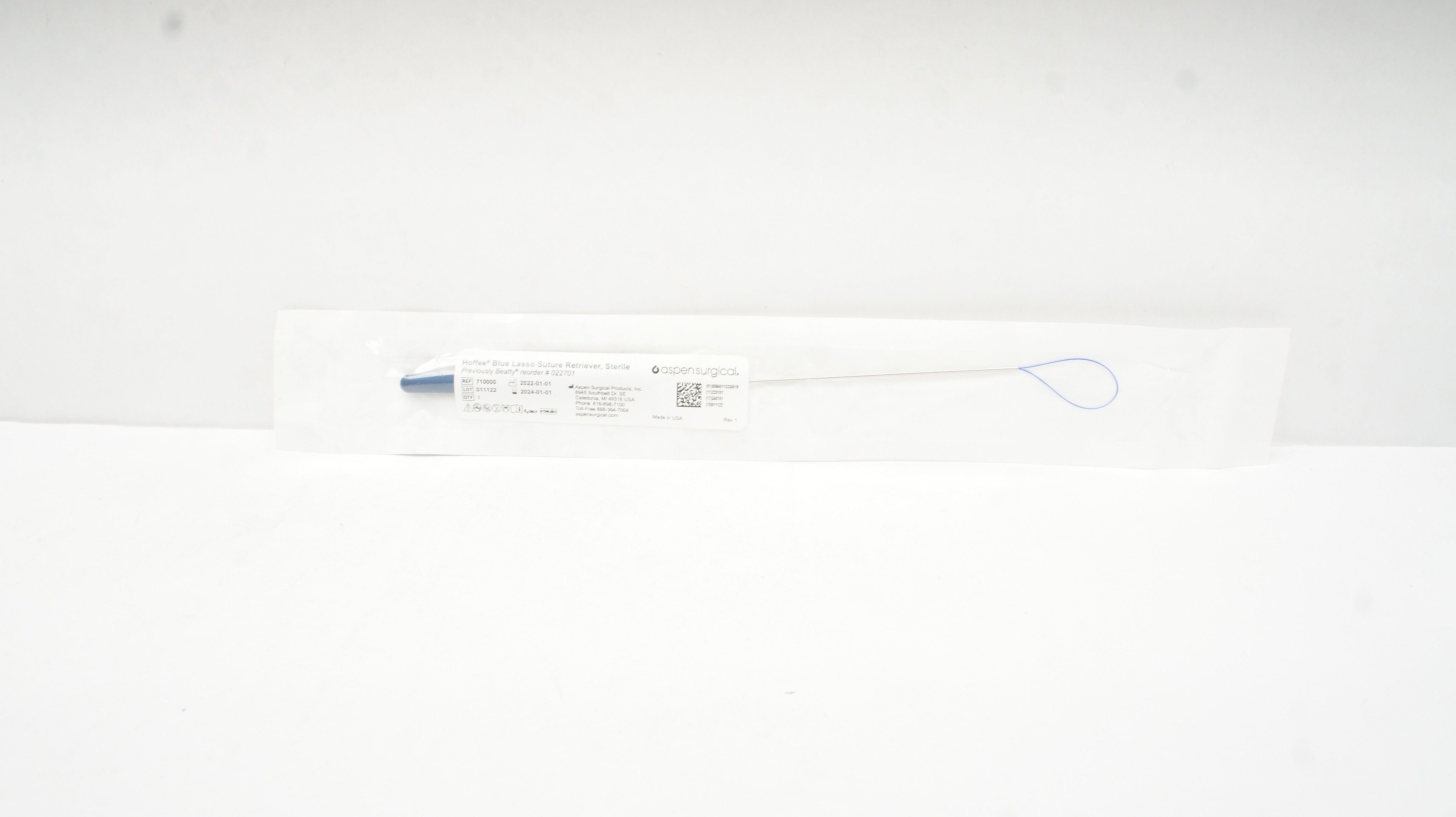 Aspen Surgical 710000 Hoffee Blue Lasso Stre Retriever, Sterile (x)
