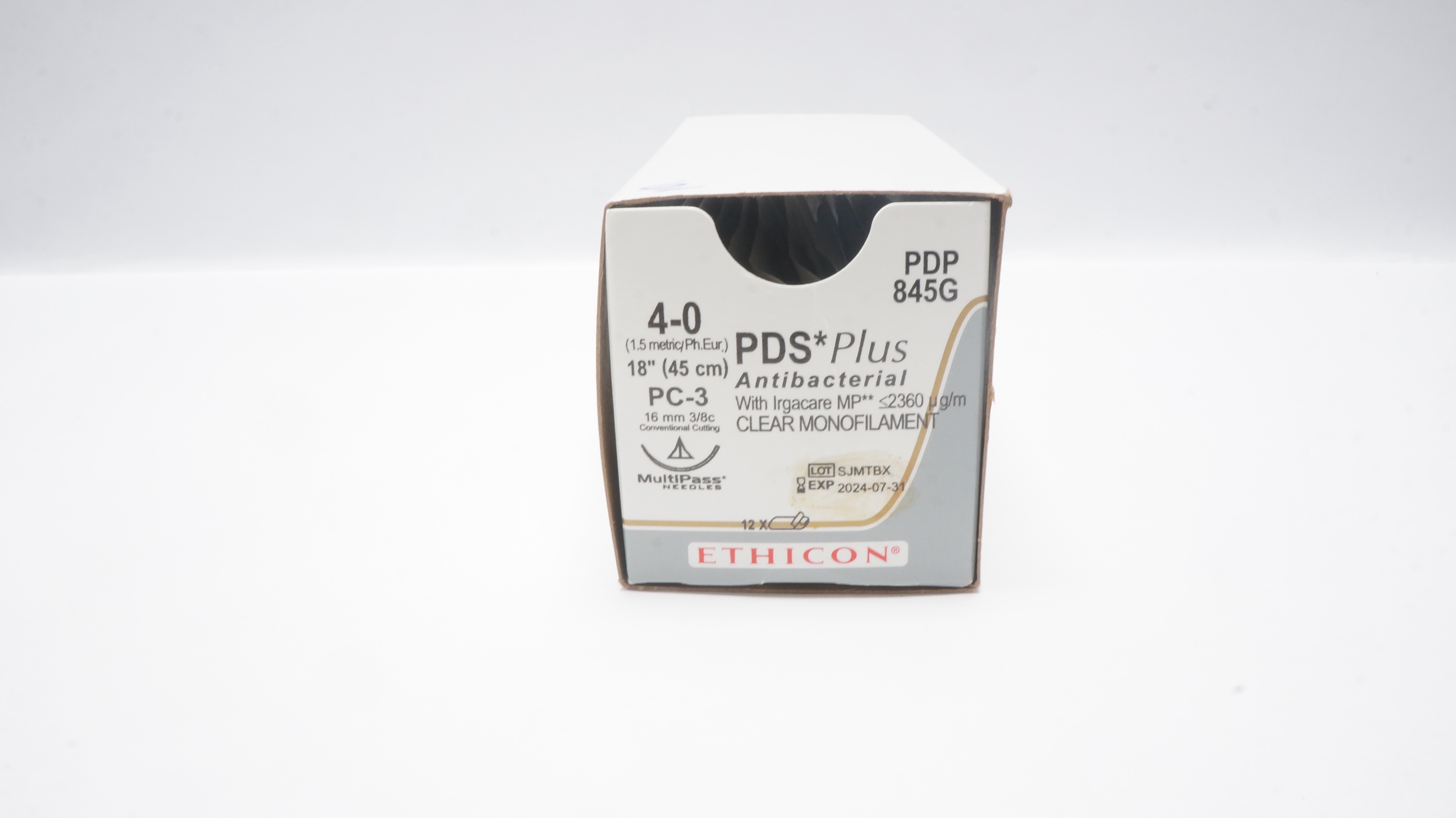 Ethicon PDP845G PDS Stre PC-3 16mm 3/8c Conventional Cutting 18inch(x)-Box of 10