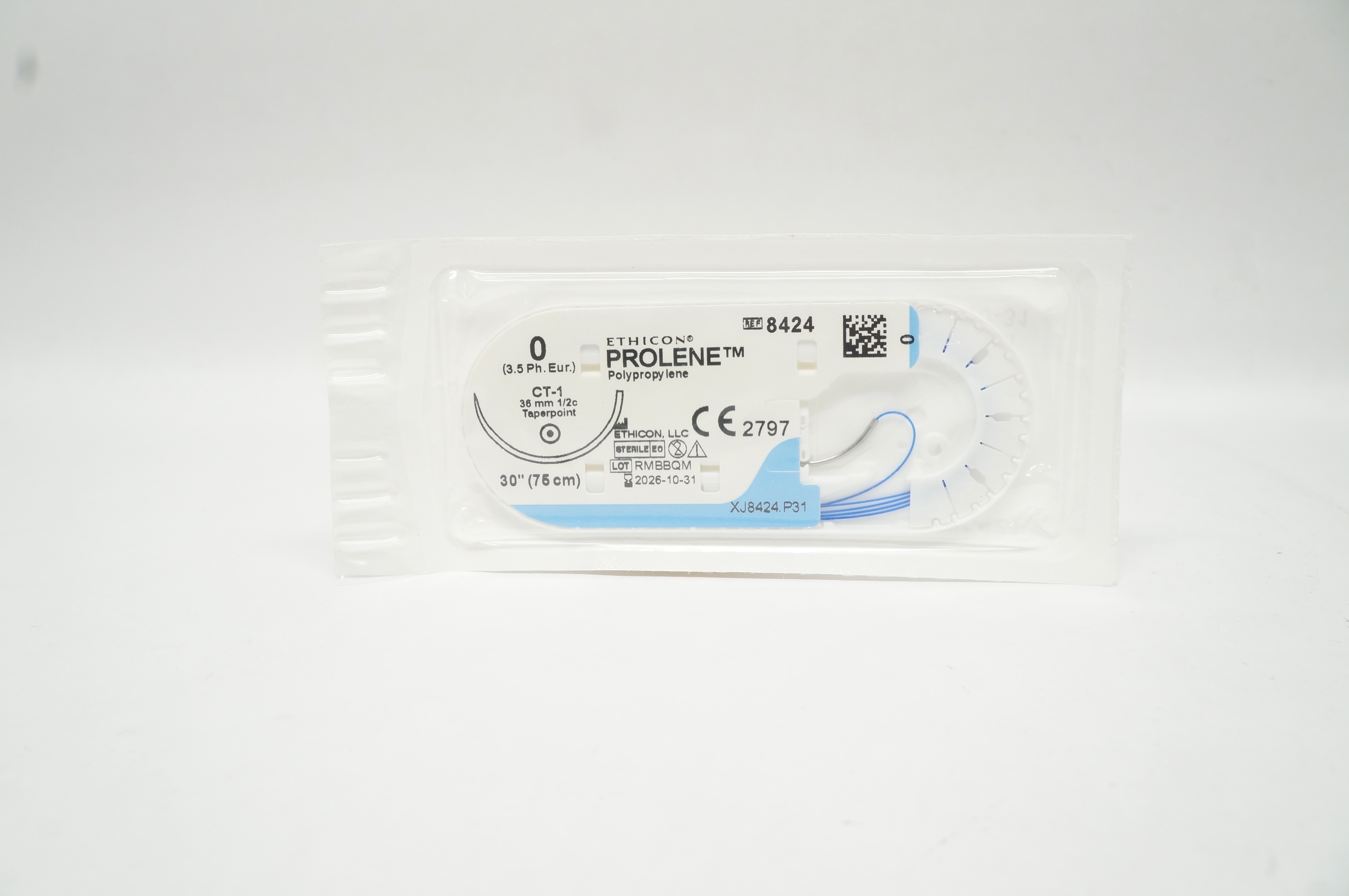 Ethicon 8424 0 PROLENE Stre Blue Monofilament CT-1 36mm 1/2c Taper 30inch