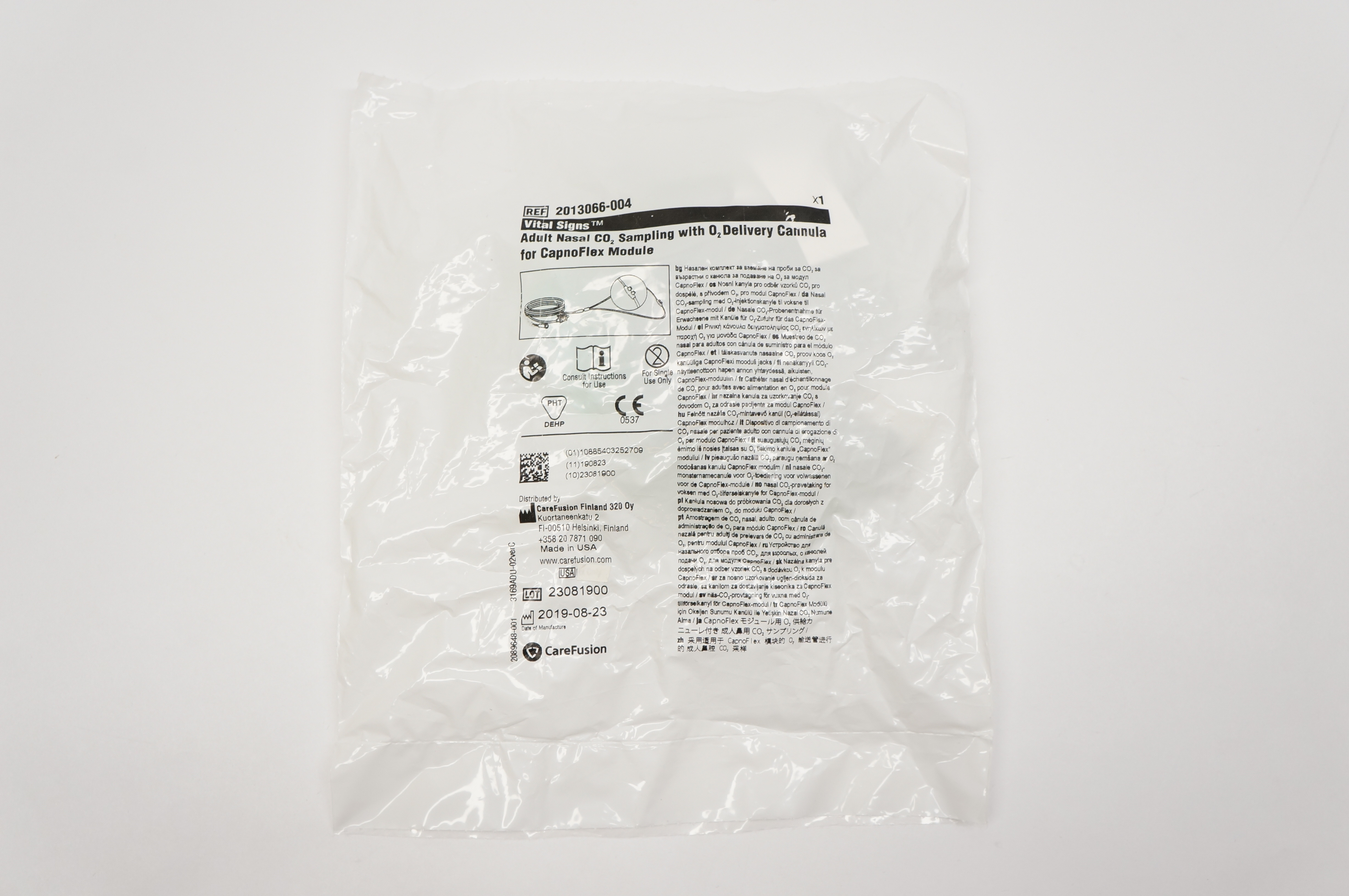 CareFusion 2013066-004 Vital Signs Adult Nasal CO2 Samling with O2 Depivery