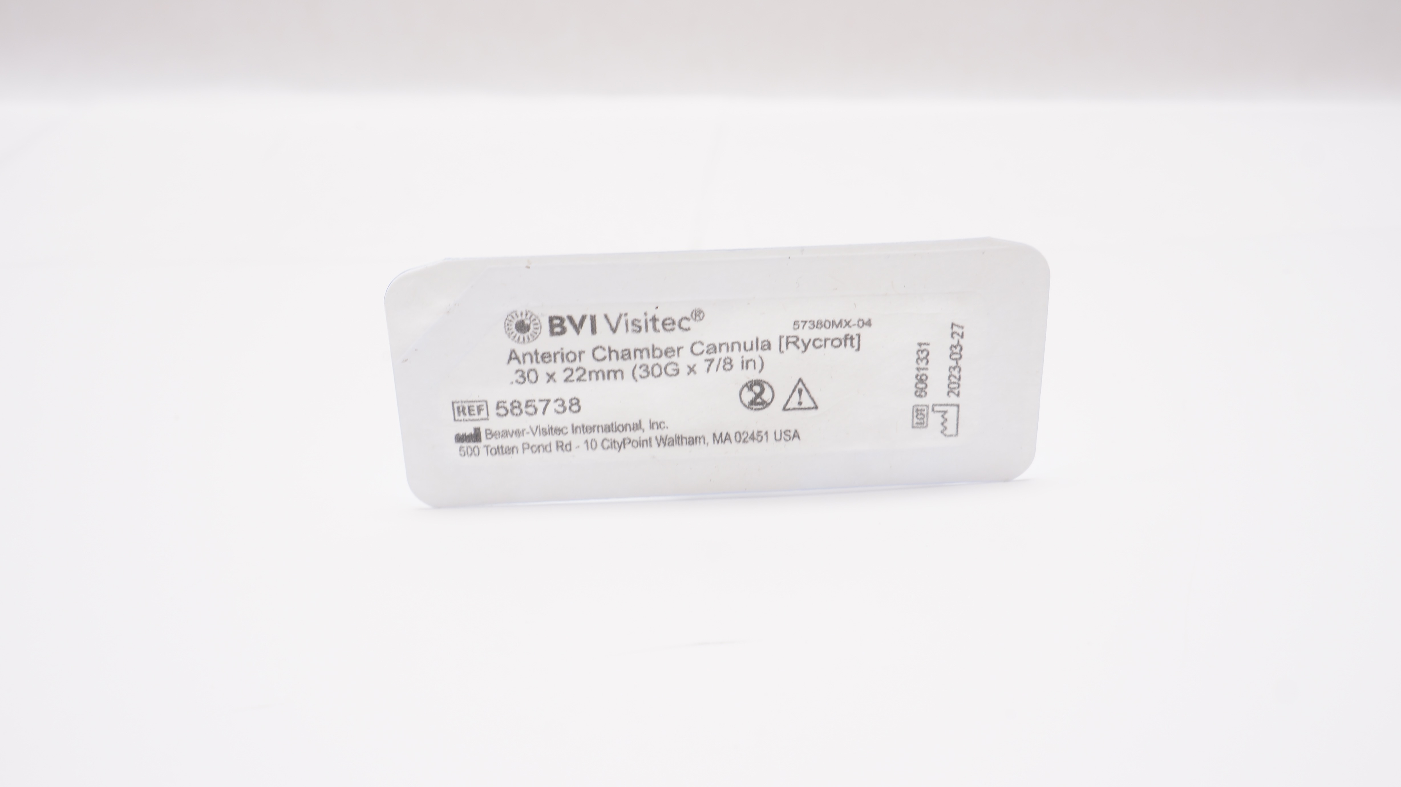 BeaverVisitec 585738 BVI Visitec Anterior Chamber Cannula 30 x 22mm