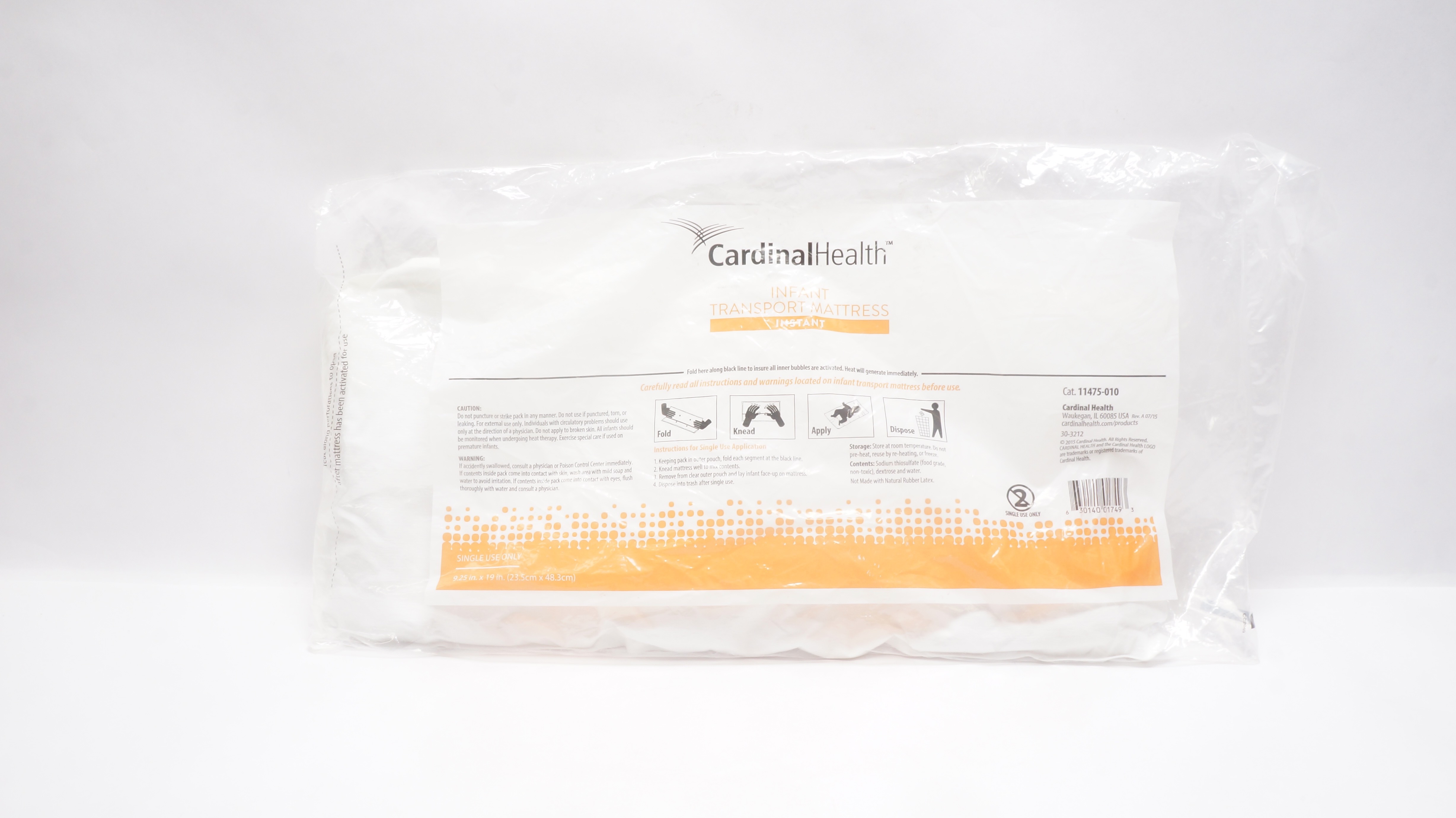 Cardinal Health 11475-010 Infant Transport Matress,Instant, 9,25In x 19In,