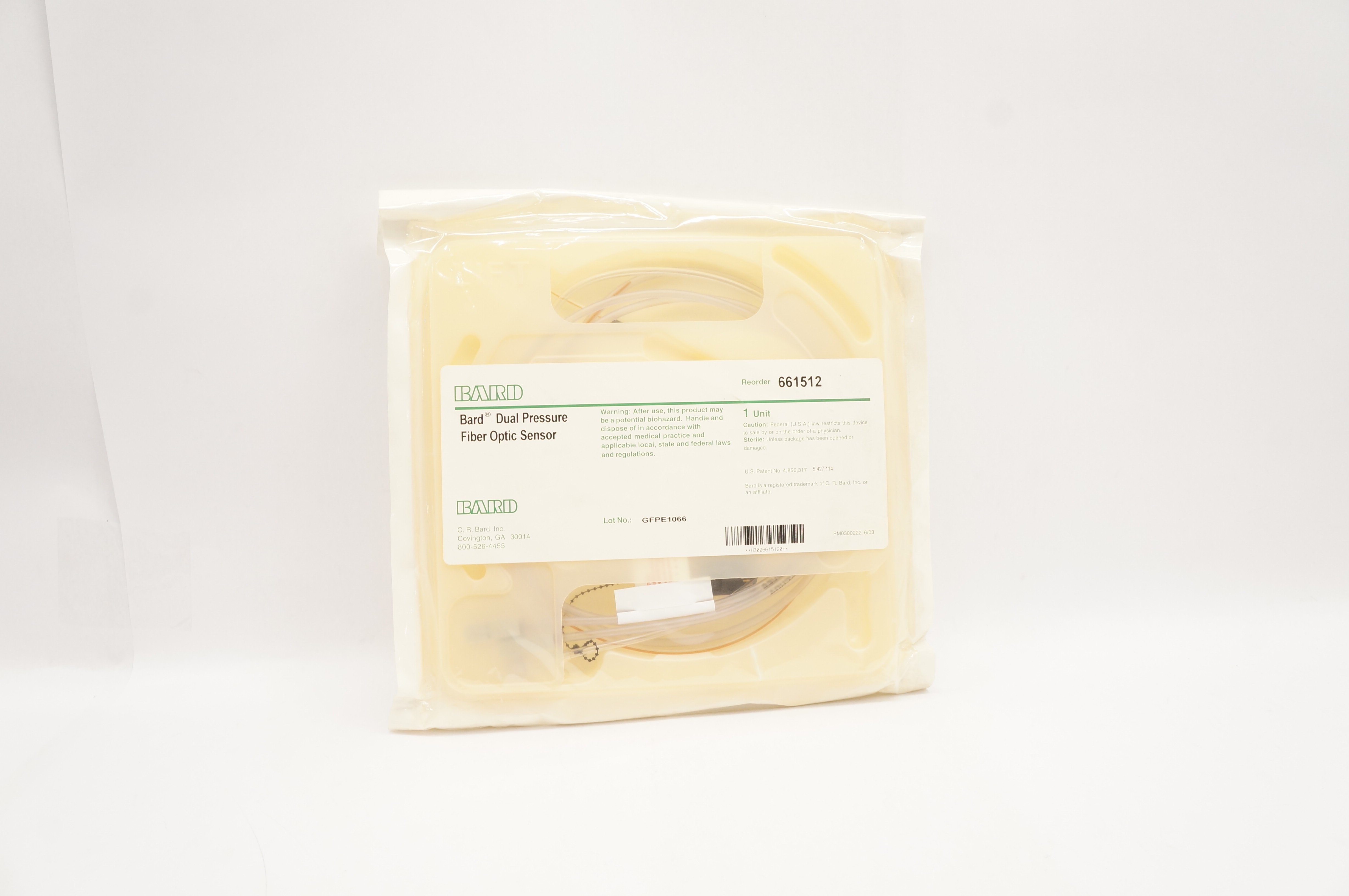 Bard 661512 Dual Pressure Fiber Optic Sensor