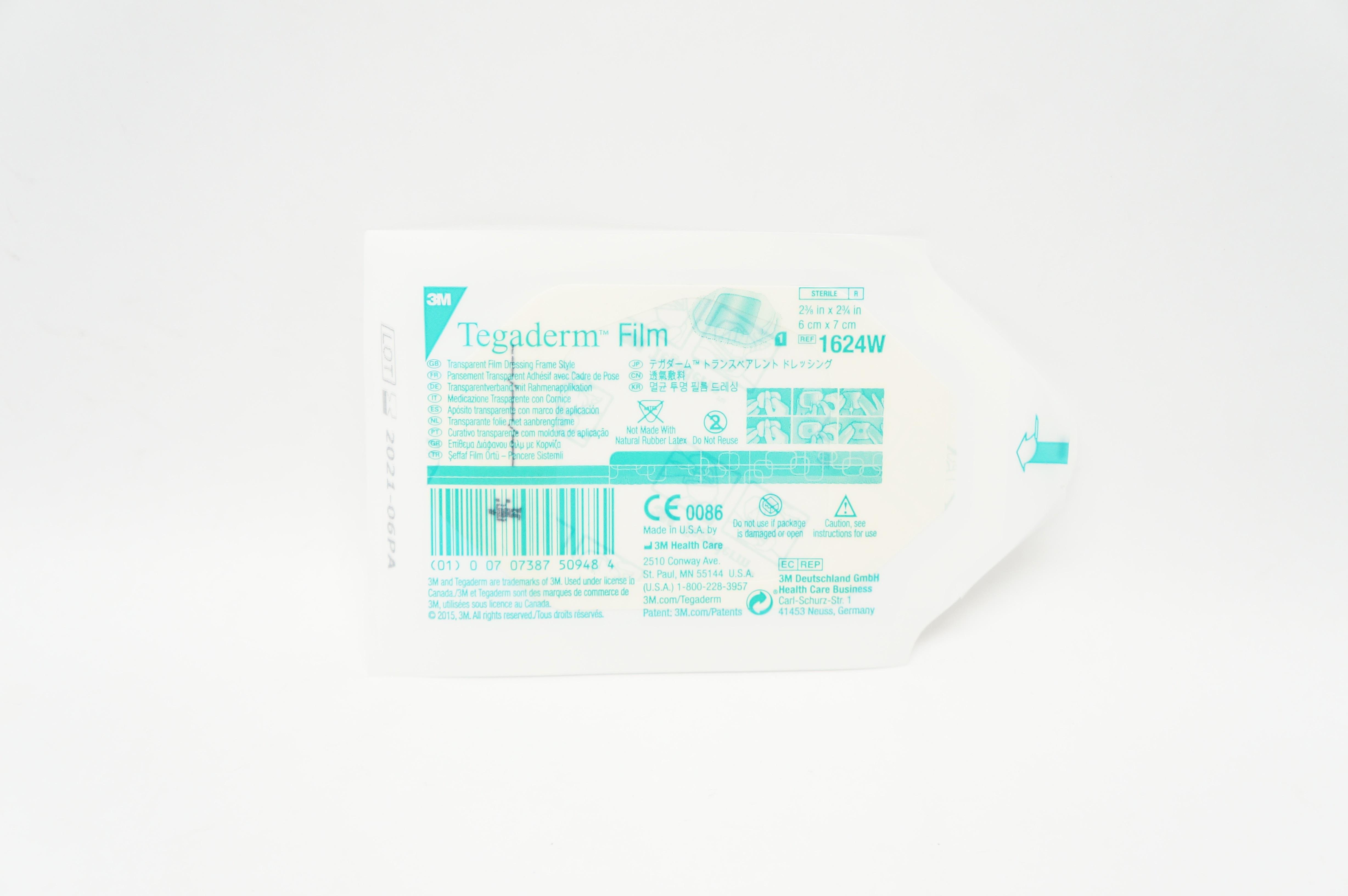 3M 1624W Tegaderm Transparent Film Dressing Frame 2-3/8x2-3/4inch (x)