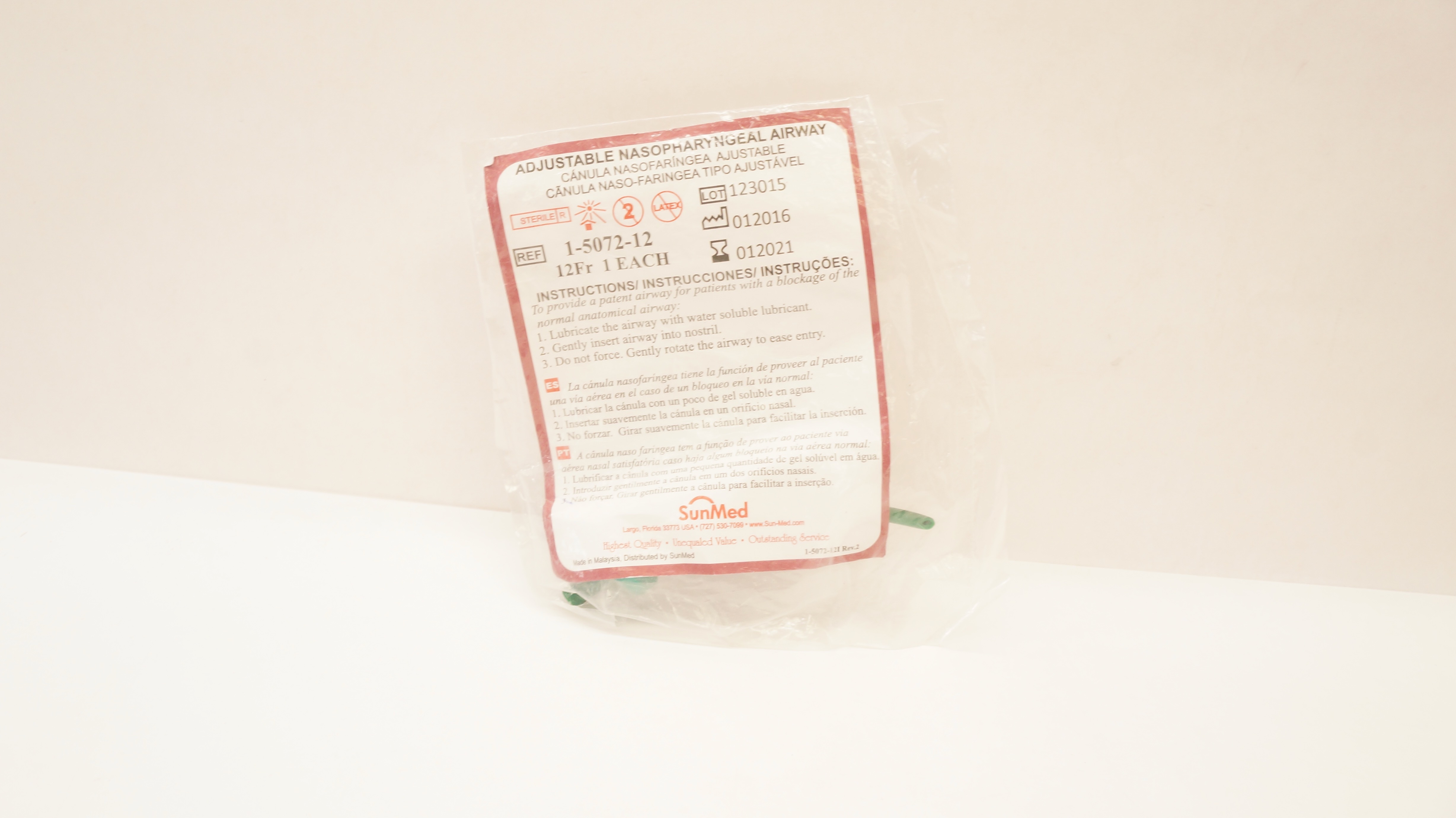 SunMed 1-5072-14 Adjustable Nasopharyngeal Airway 14Fr (x)