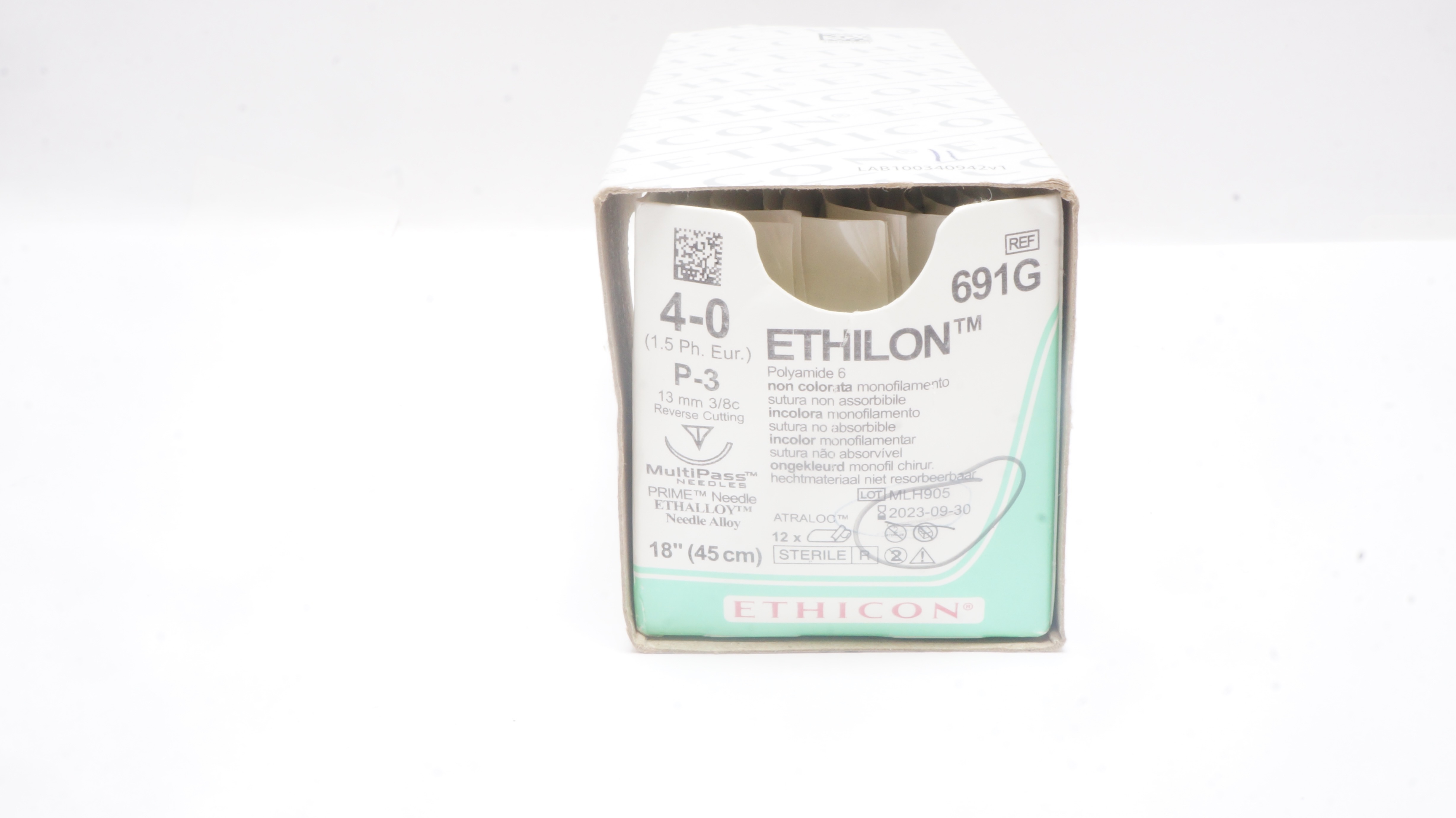 Ethicon 691G 4-0 ETHILON, P-3, 13mm 3/8c, 18inch ~ Pack of 11