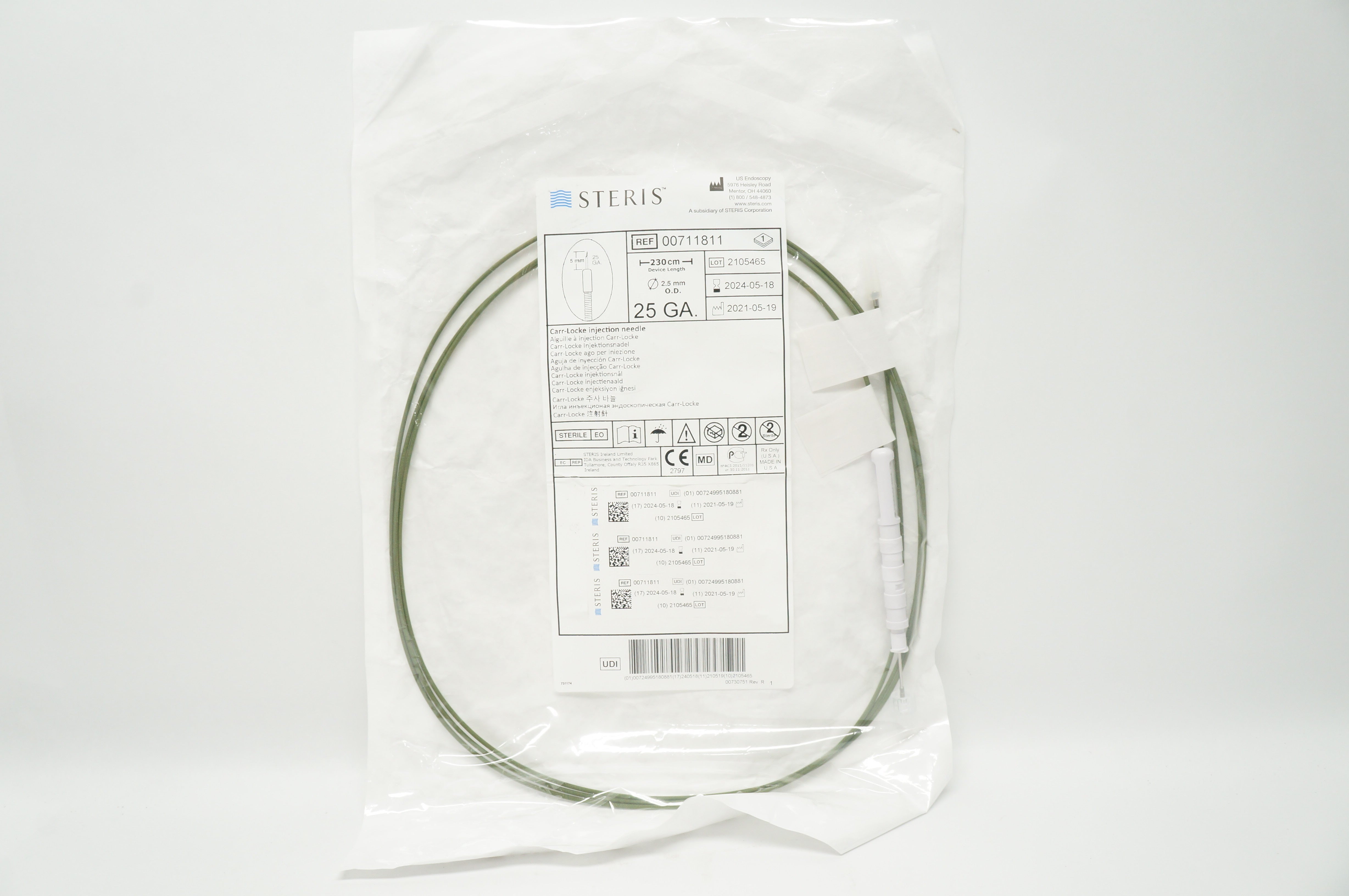 US Endoscopy 00711811 Carr-Locke Injection Ndle 25GA x 230cm x 2.5mm