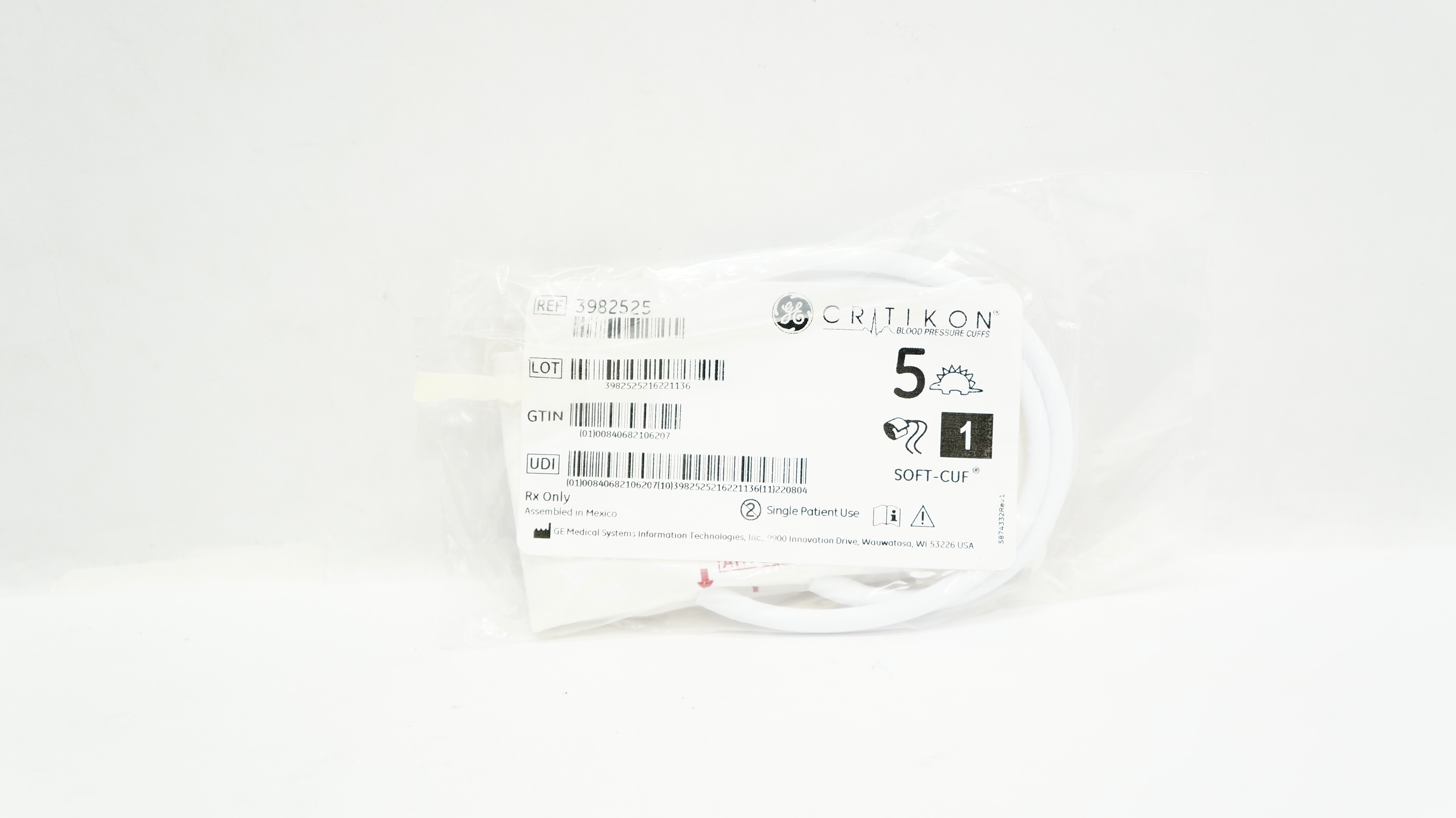GE Medical 3982525 Critikon Blood Pressure Soft-Cuf 5 8-15cm