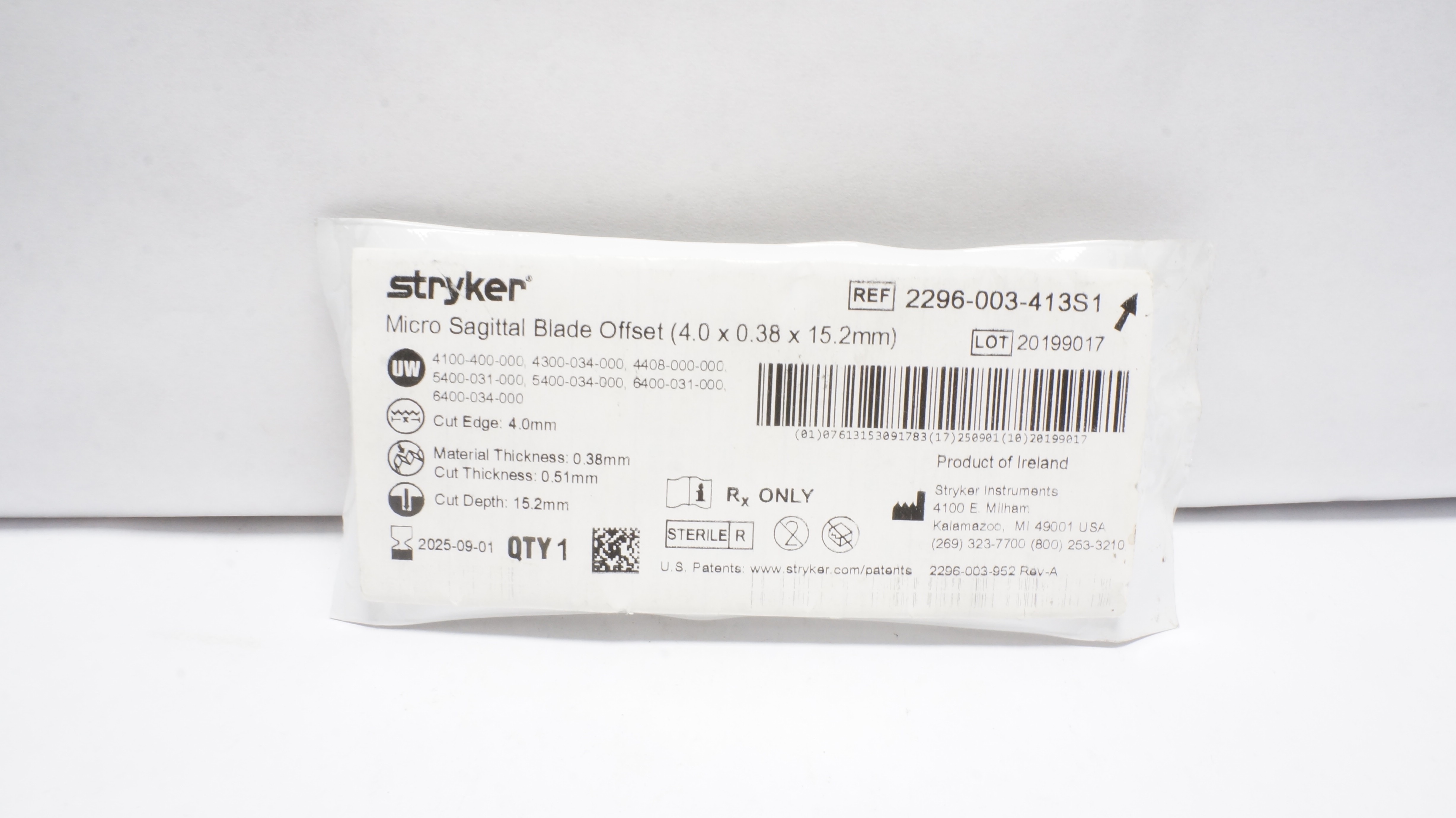 Stryker 2296-003-413S1 Micro Sagittal Blade Offset (x)