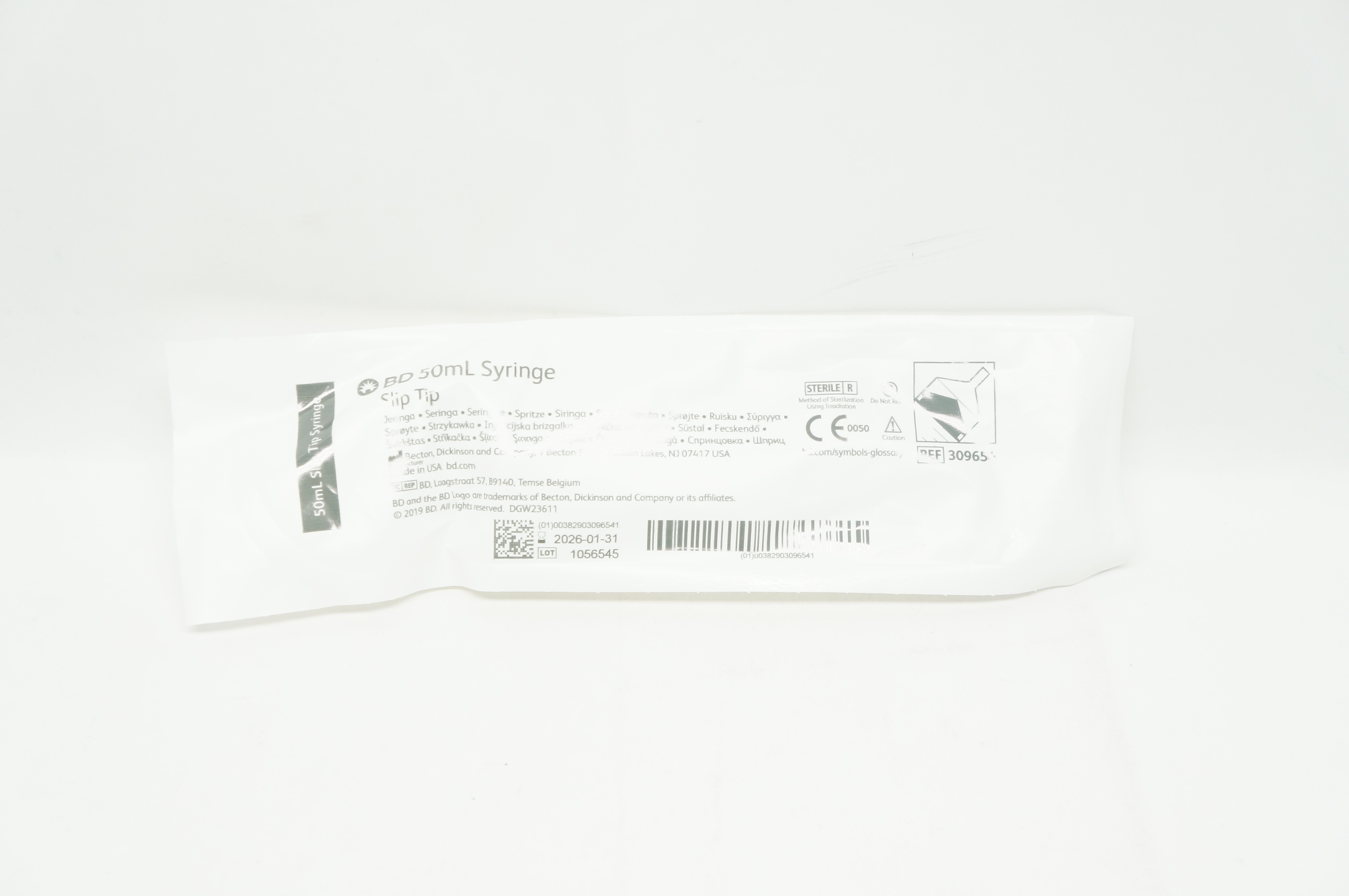 BD 309654 Slip Tip Syringe 60ml