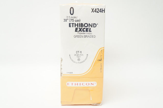 Ethicon X424H 0 ETHIBOND EXCEL CT-1 36mm 1/2c Taper 30inch - Box of 36 (x)