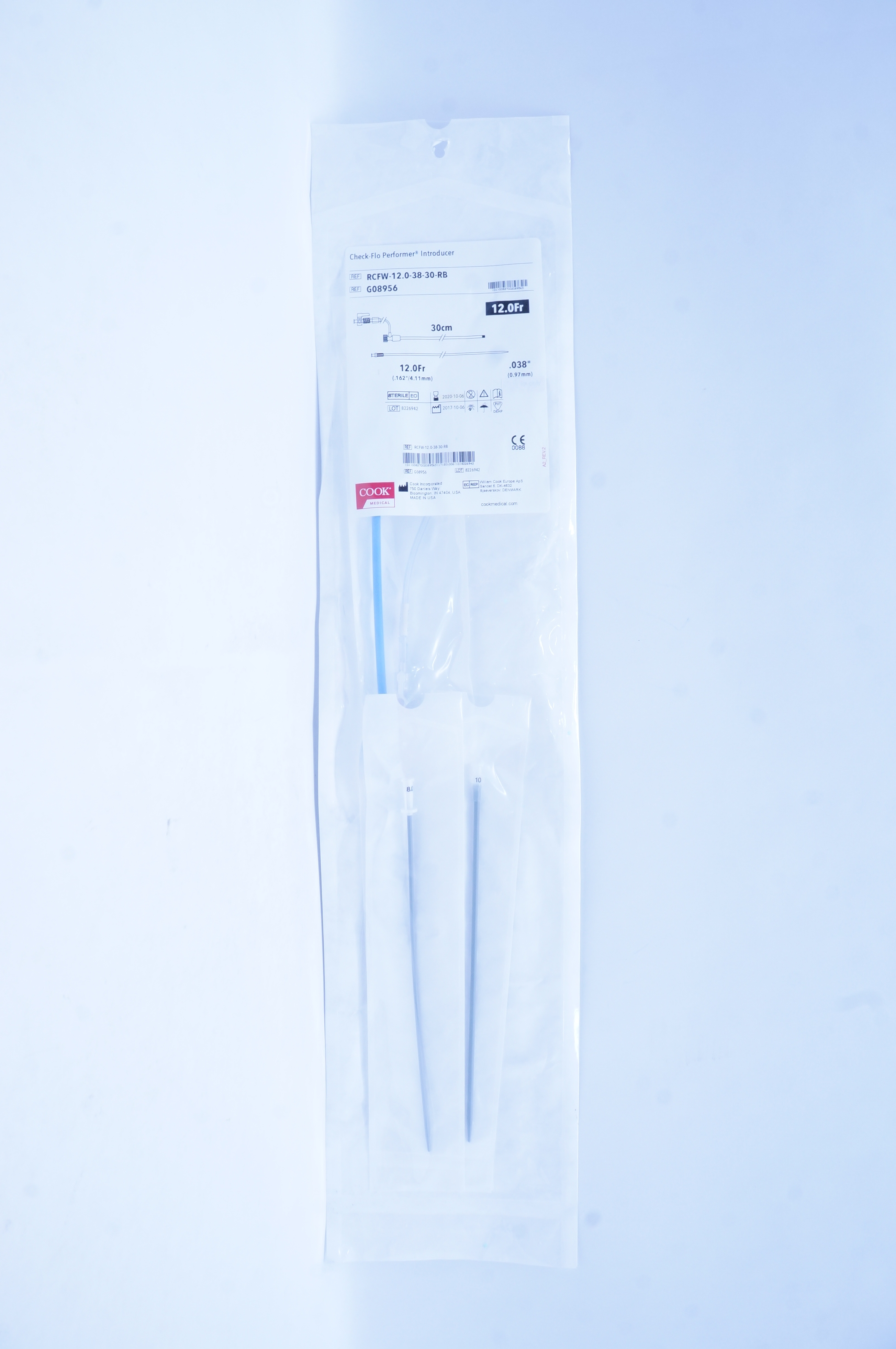 Cook Medical G08956 Check-Flo Performer Introducer 12.0 Fr. x 30cm x .038in. (x)