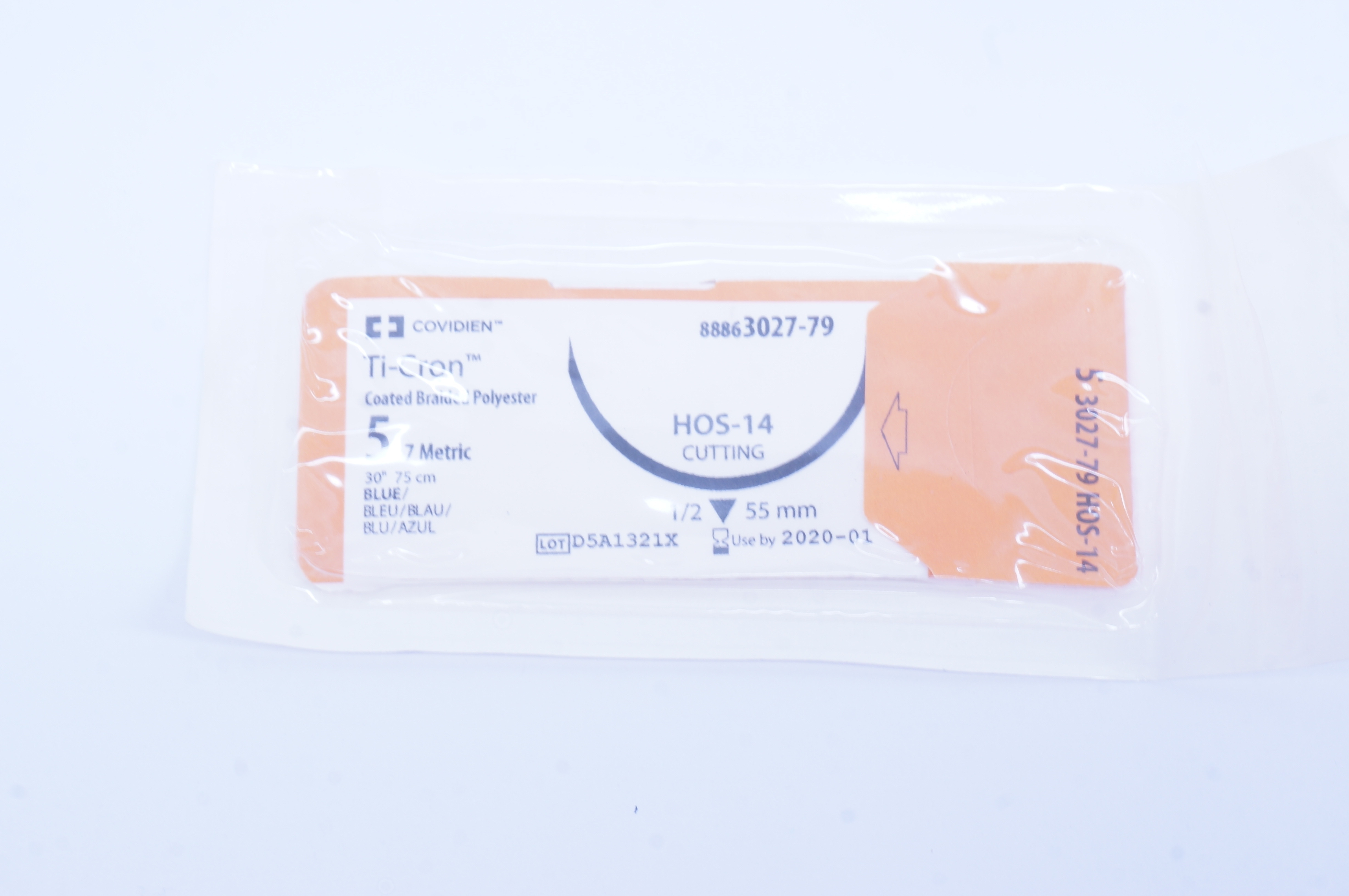 Ethicon 8886302779 5 Ti Cron Coated Polyester HOS-14 Cutting 1/2 55mm 30inch (x)