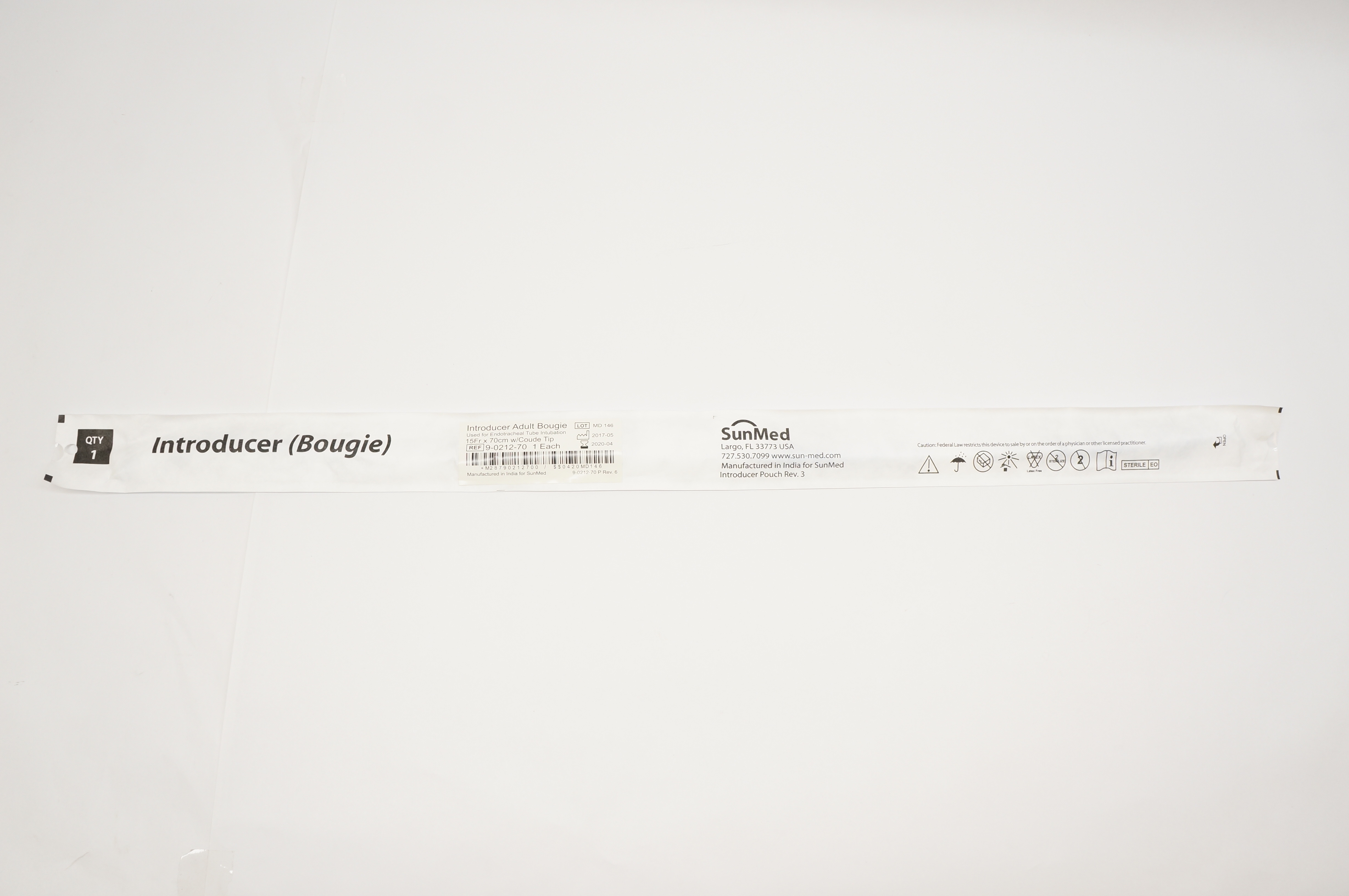 SunMed 9-0212-70 Introducer Adult Bougie 15Fr. x 70cm (x)