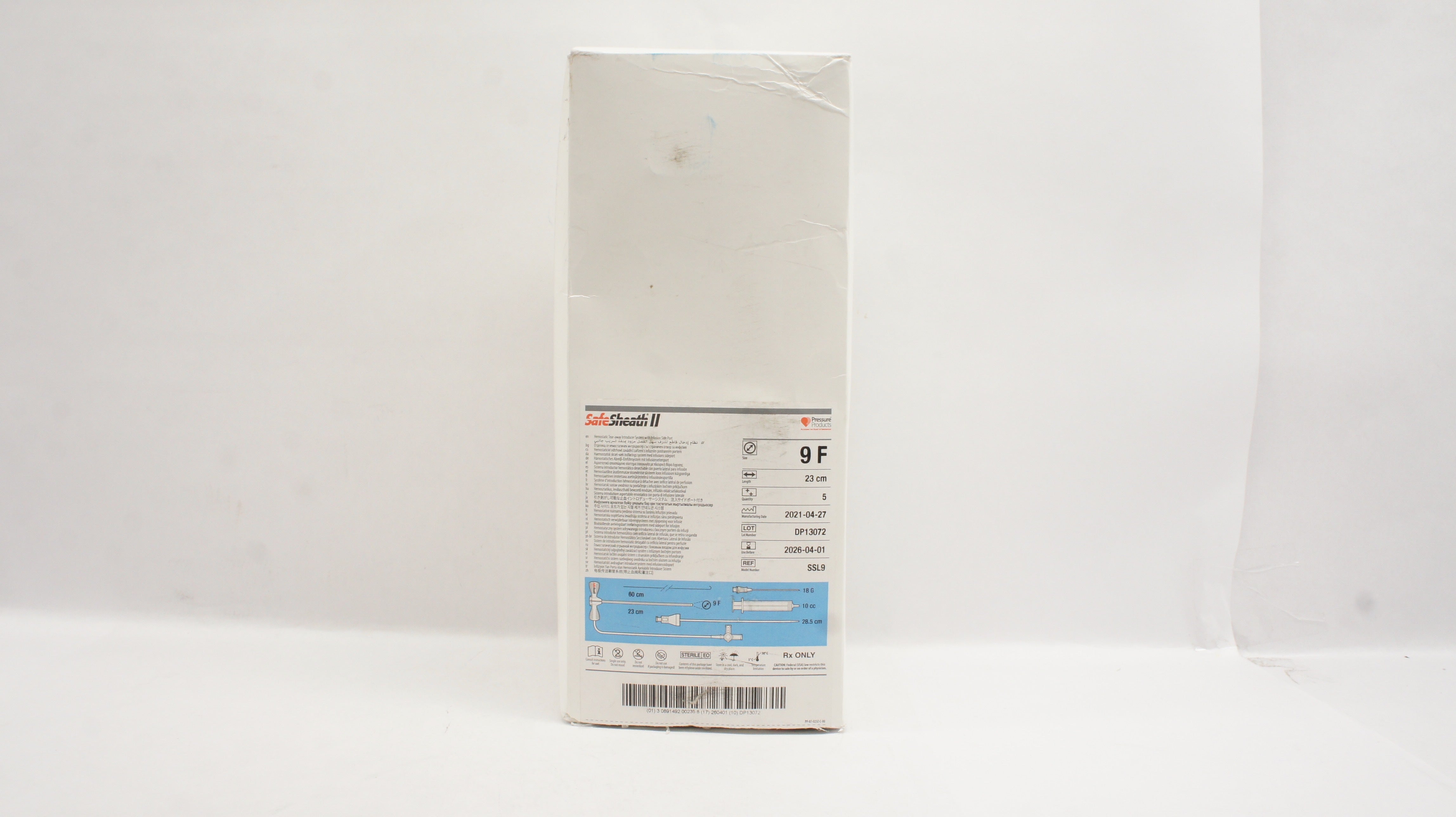 Oscor SSL9 SafeSheath II Hemostatic TearAway Introducer System 9Fx23cm