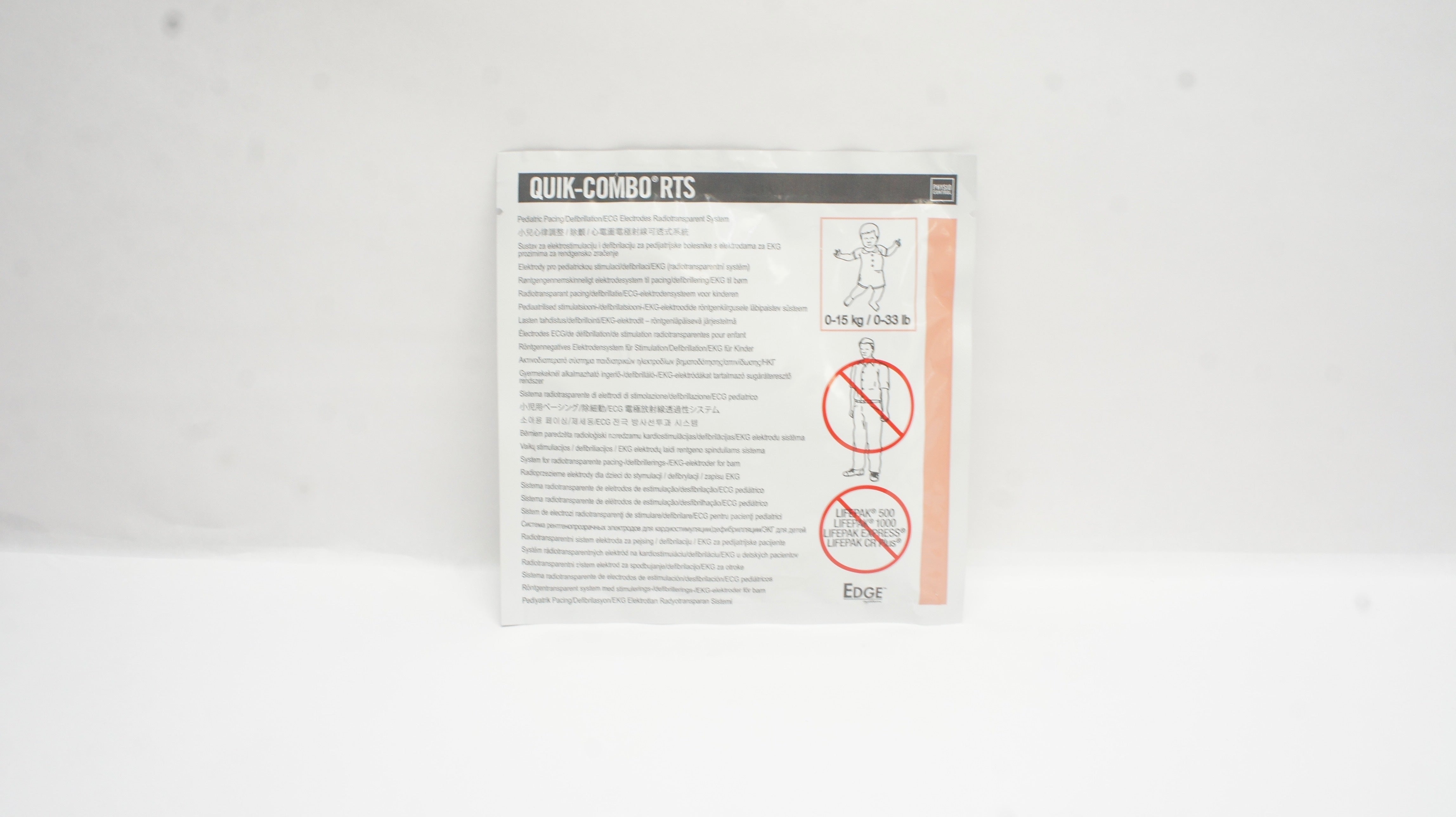 Physio Control 11996-000093 Quik-Combo RTS Pediatric ECG Electrodes 0-33lbs. (x)