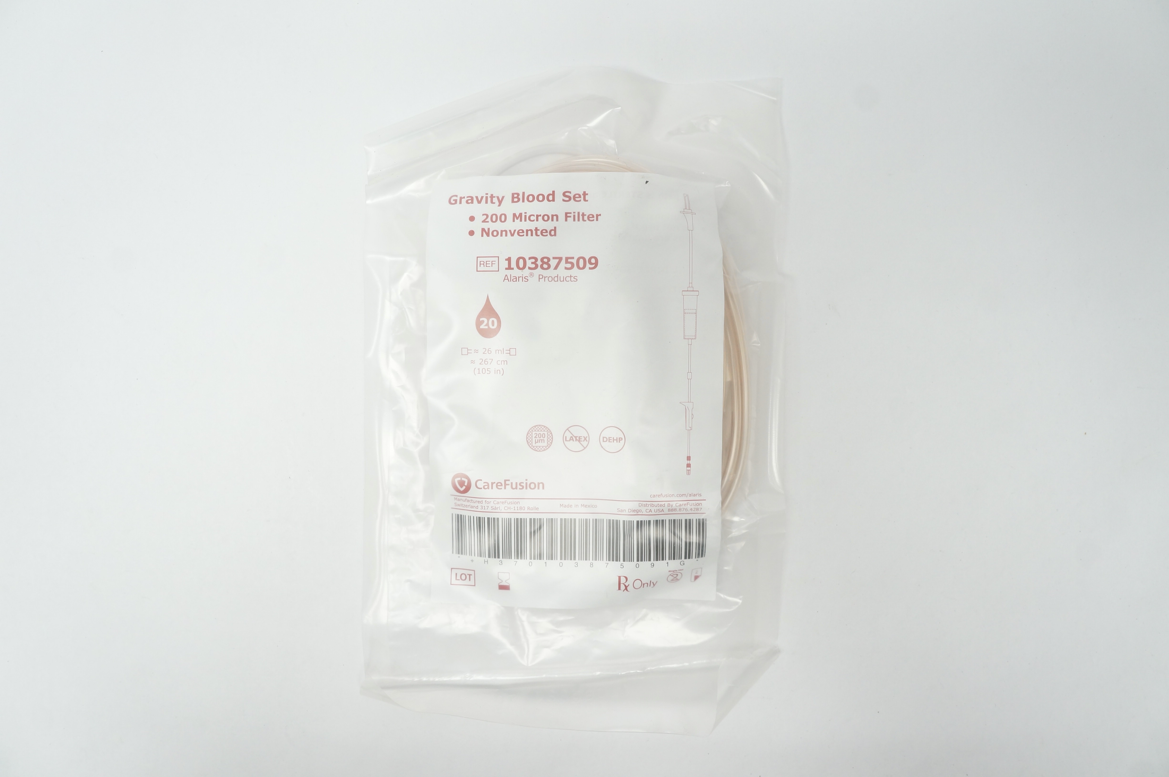 BD 10387509 Gravity Blood Set 200 Micron Filter Nonvented 20ml