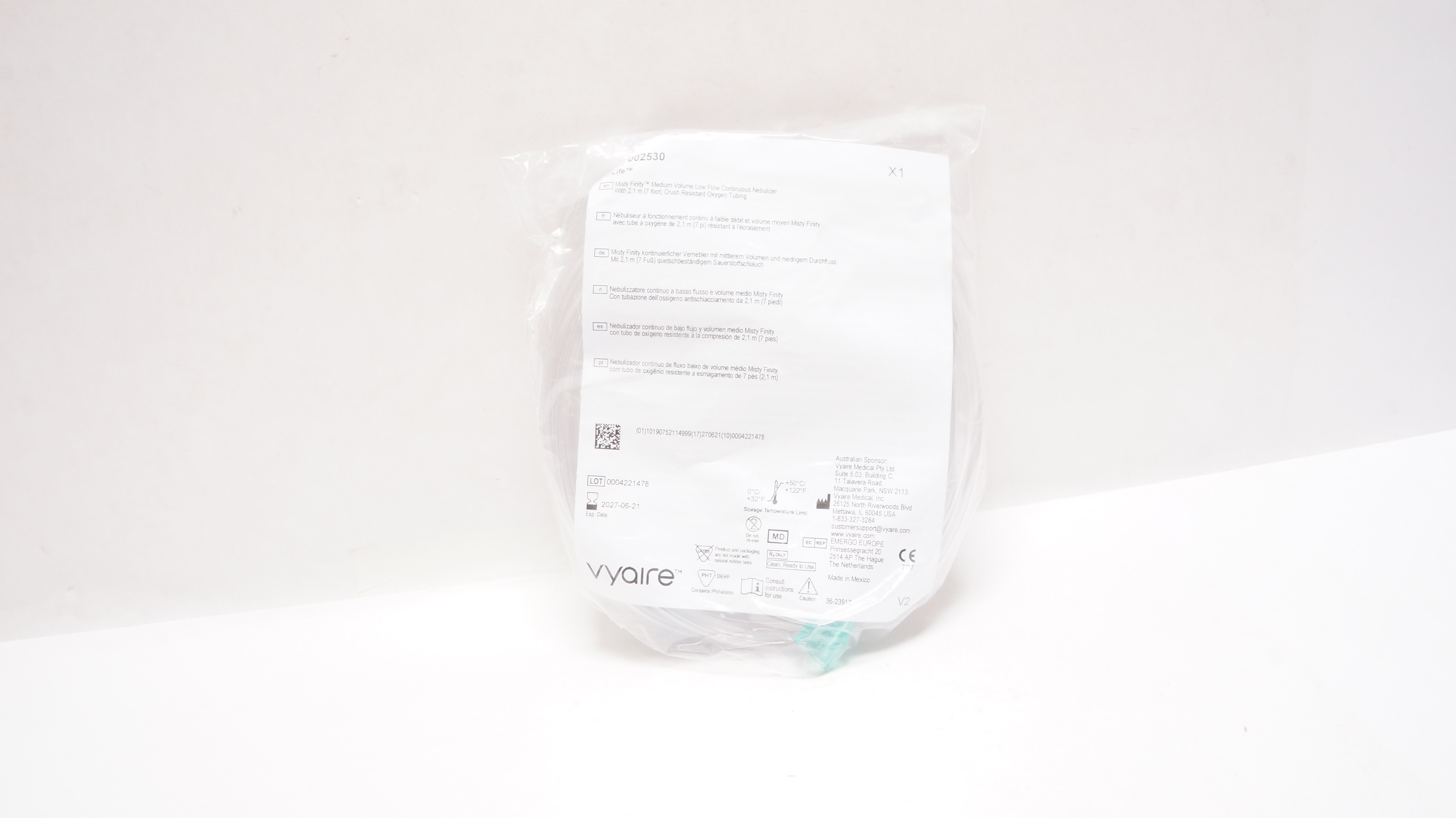 Vyaire 002530 AirLife Misty Finity Medium Volume Low Flow Continuous Nebulizer