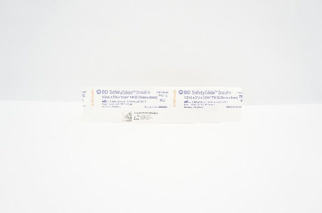 BD 328447 SafetyGlide U-100Insulin Syringe 1/2mL x 31G x 15/64inch TW