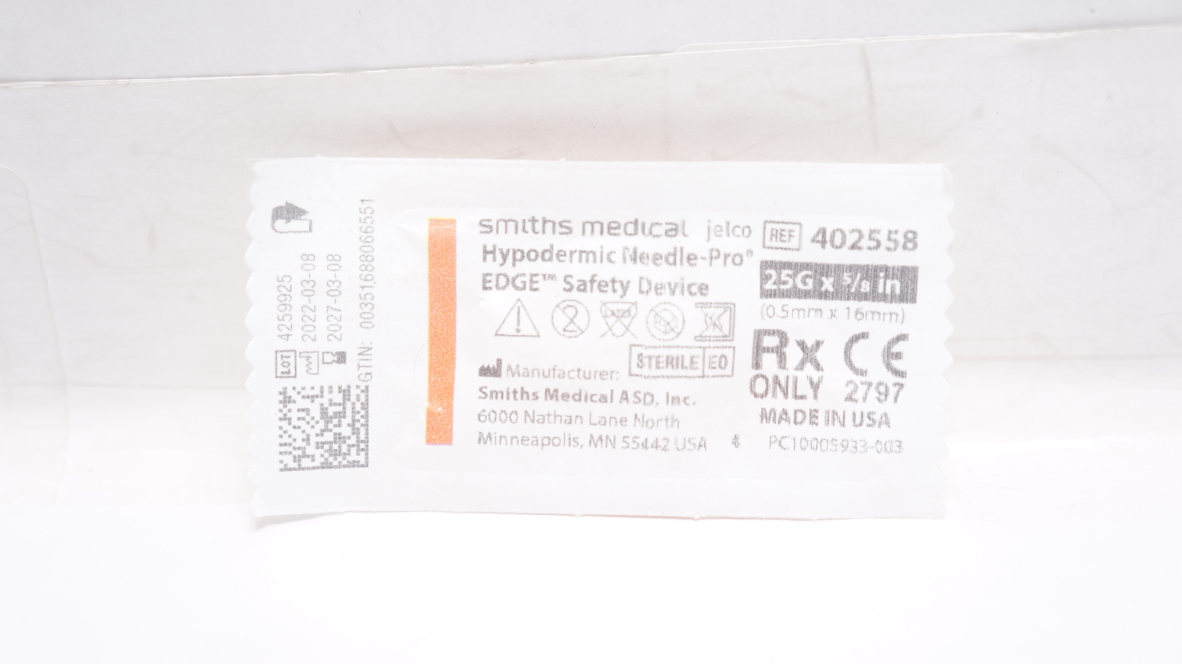 Smiths Medical 402558 EDGE Safety Device 25G x 5/8In