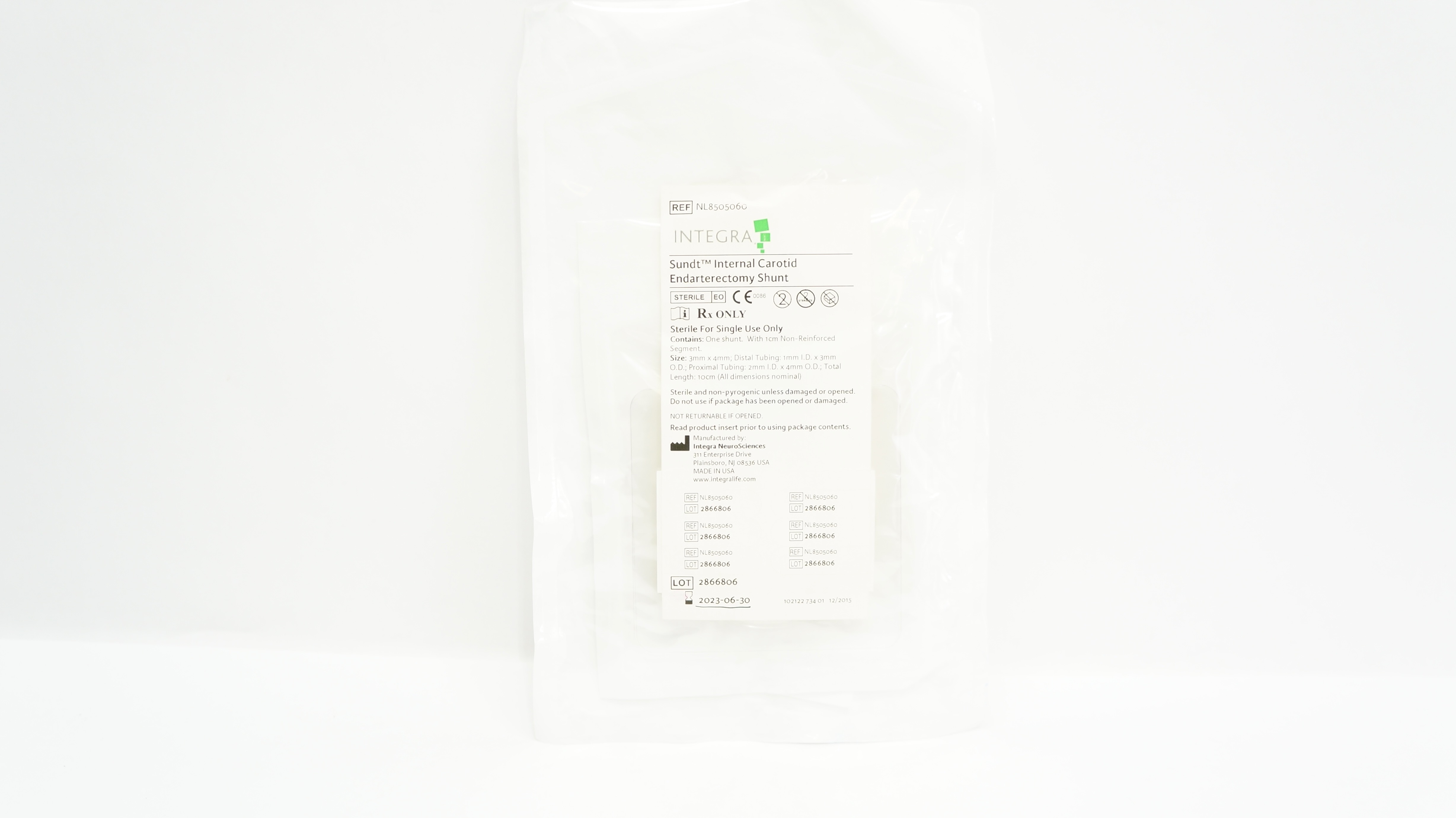 Integra NL8505060 Sundt Internal Carotid Endarterectomy Shunt (x)
