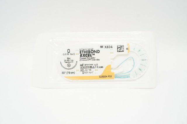 Ethicon X834 0 ETHIBOND EXCEL Polyester Stre SH 26mm 1/2c Taper 30inch (x)