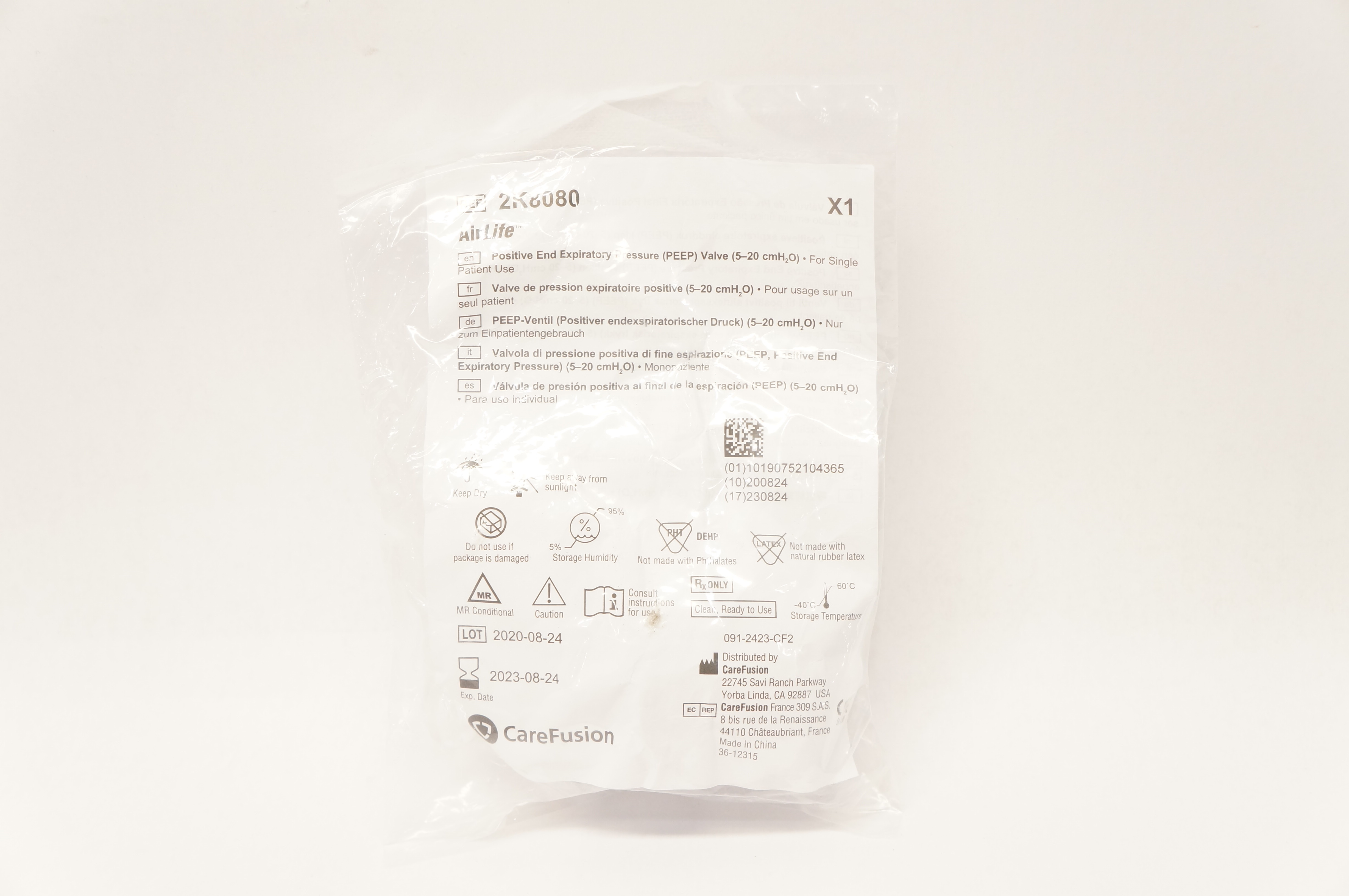 CareFusion 2K8080 AirLife Positive End Expiratory Pressure Valve, 5-20 cmH2O