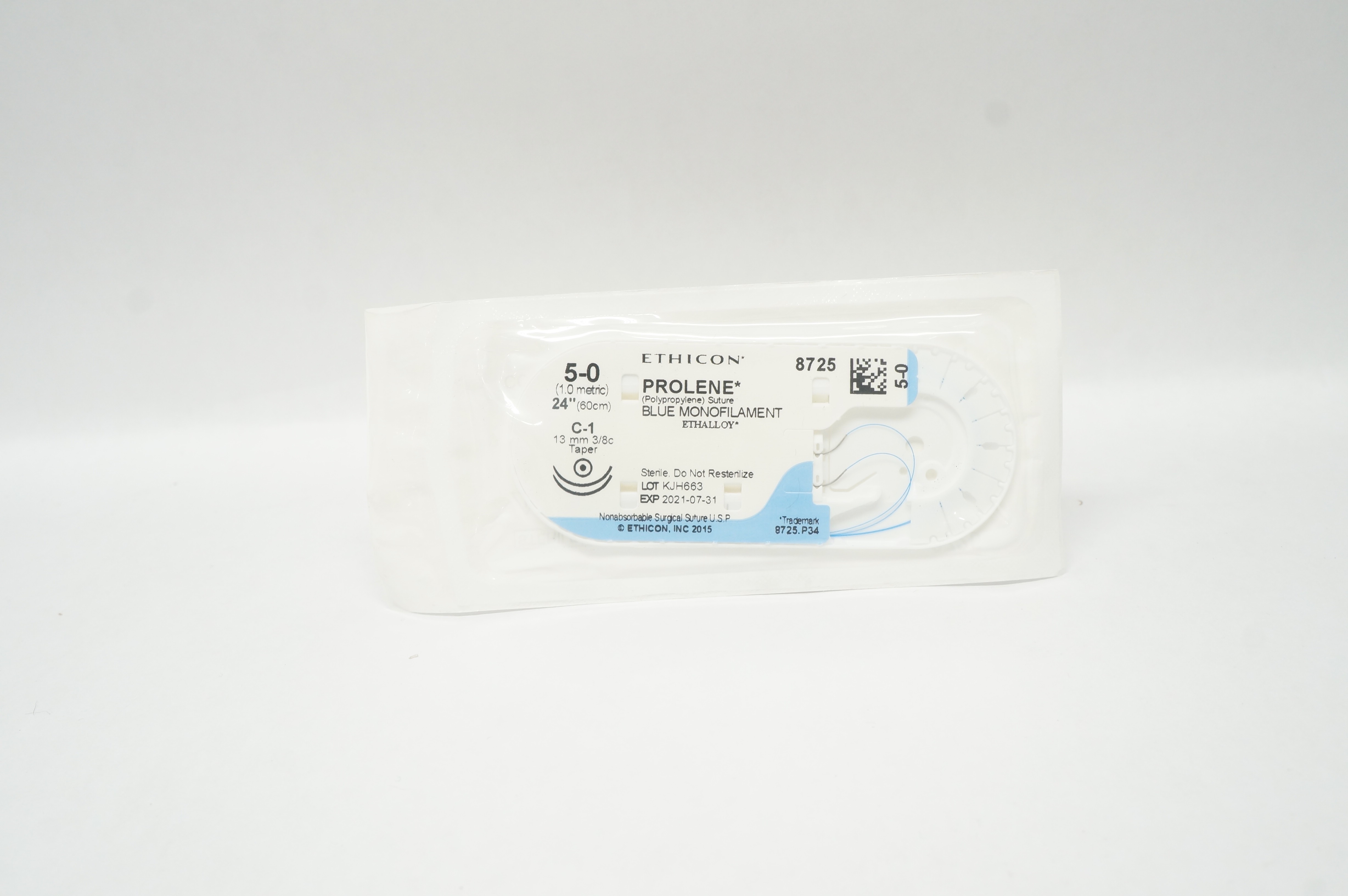 Ethicon 8725 5-0 PROLENE, C-1, 13mm 3/8c Taper, 24inch (x)