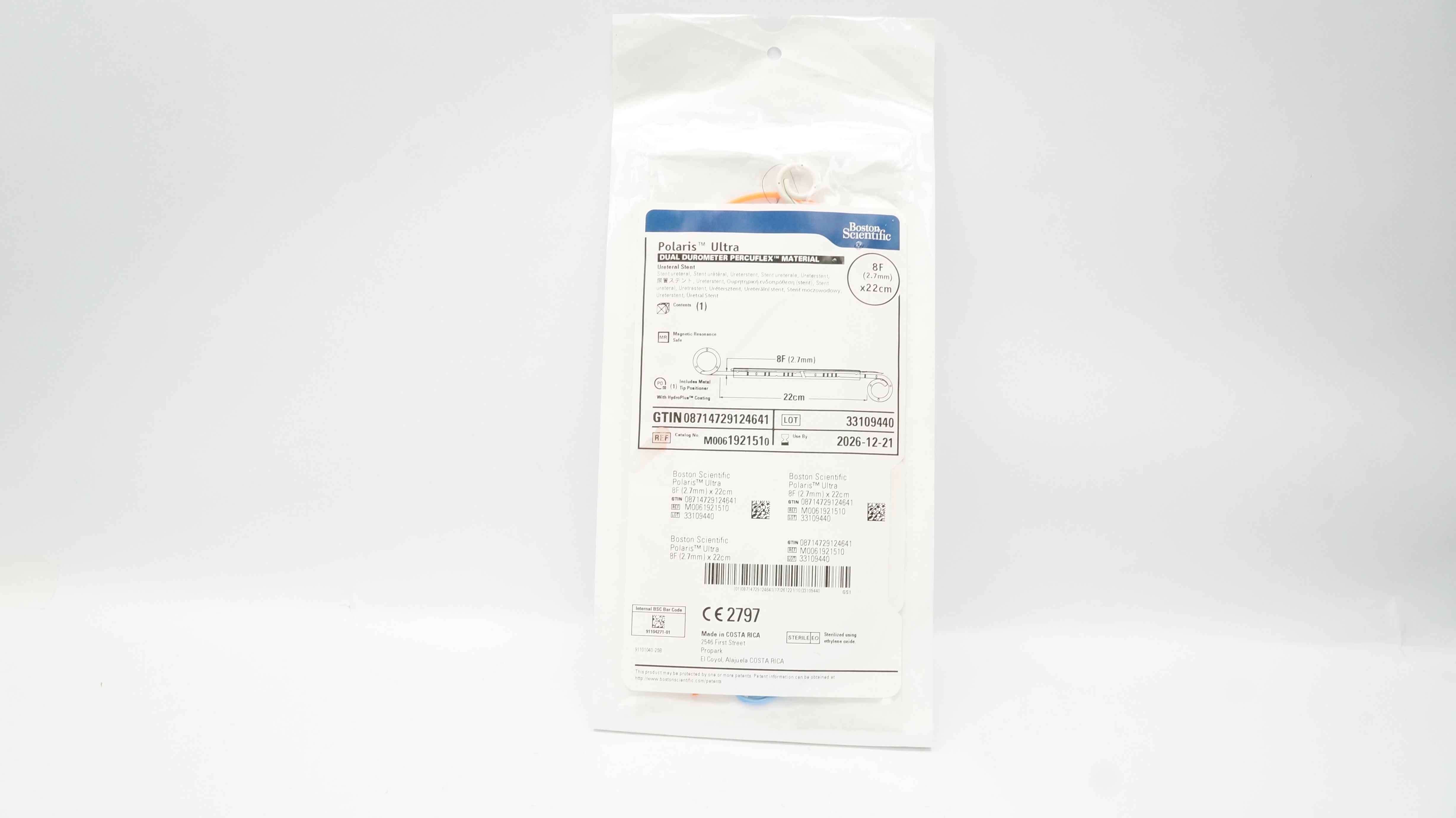Boston Scientific 192151 Polaris Ultra Ureteral Stnt 8F x 22cm