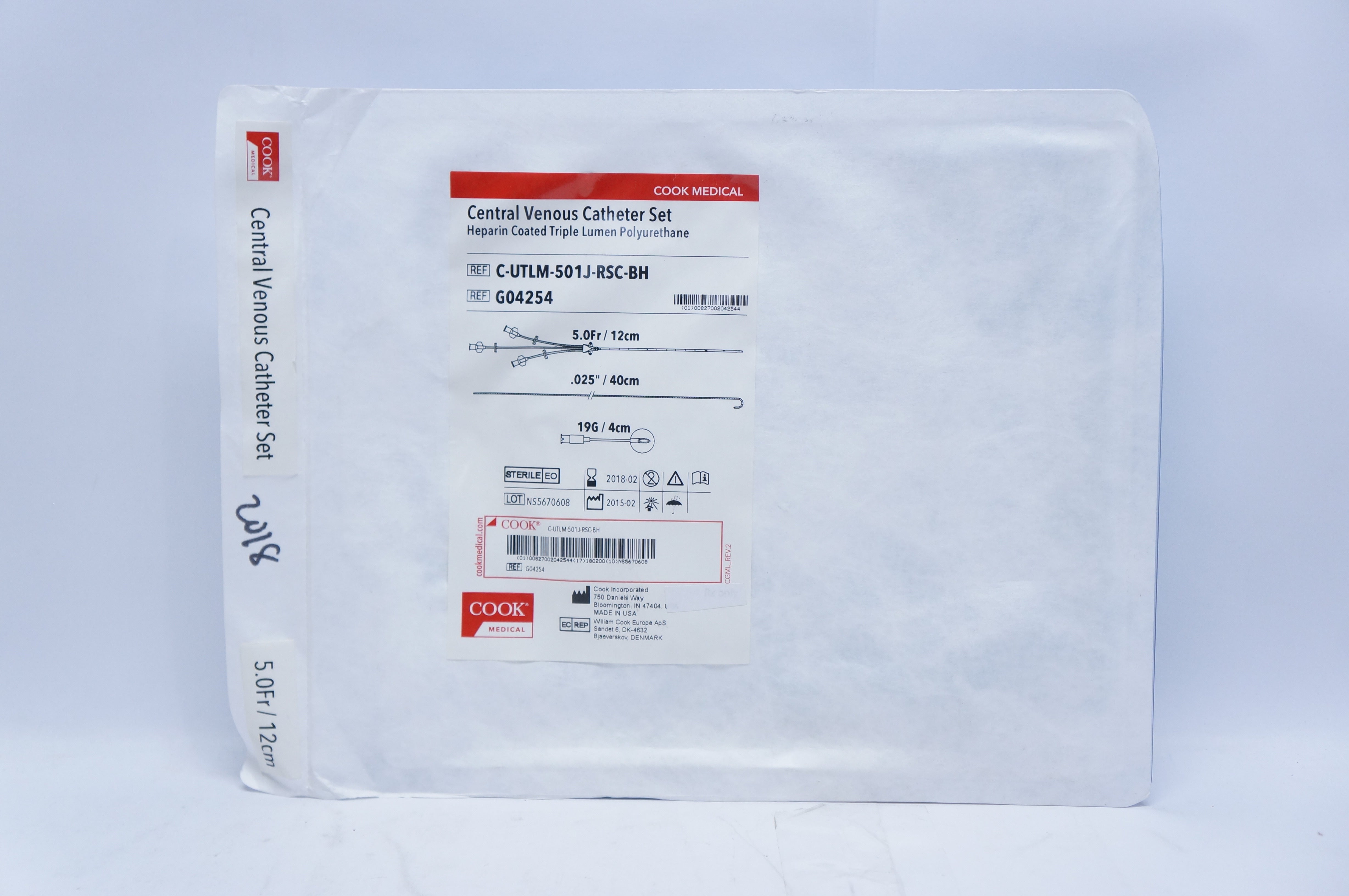 Cook Medical G04254 Central Venous Cath. Set 5 Fr x 0.025Inch x 19G (x)